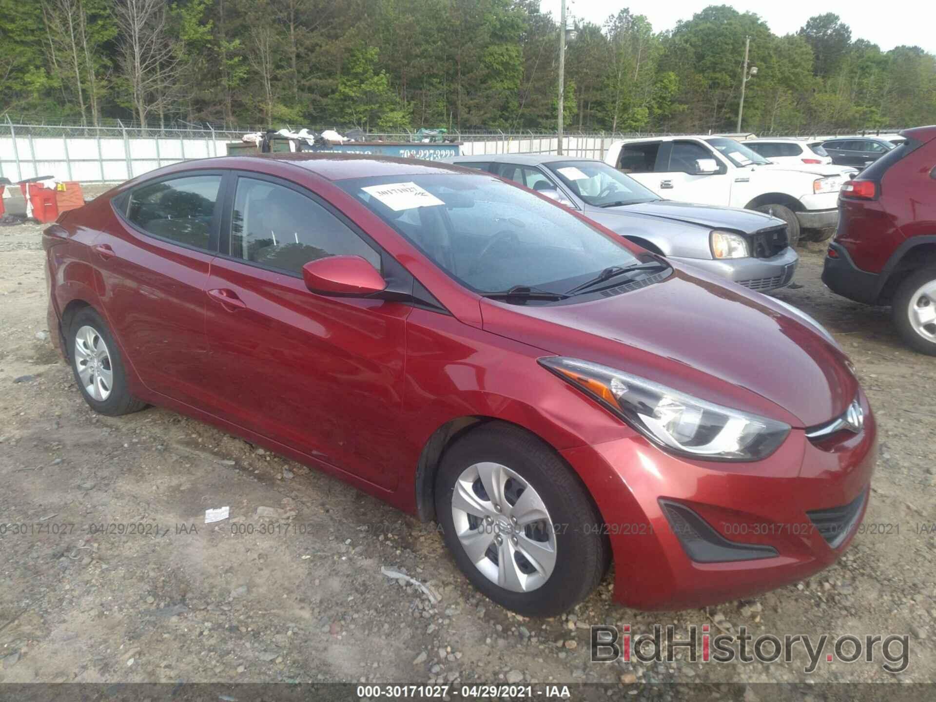 Photo 5NPDH4AE0GH789596 - HYUNDAI ELANTRA 2016