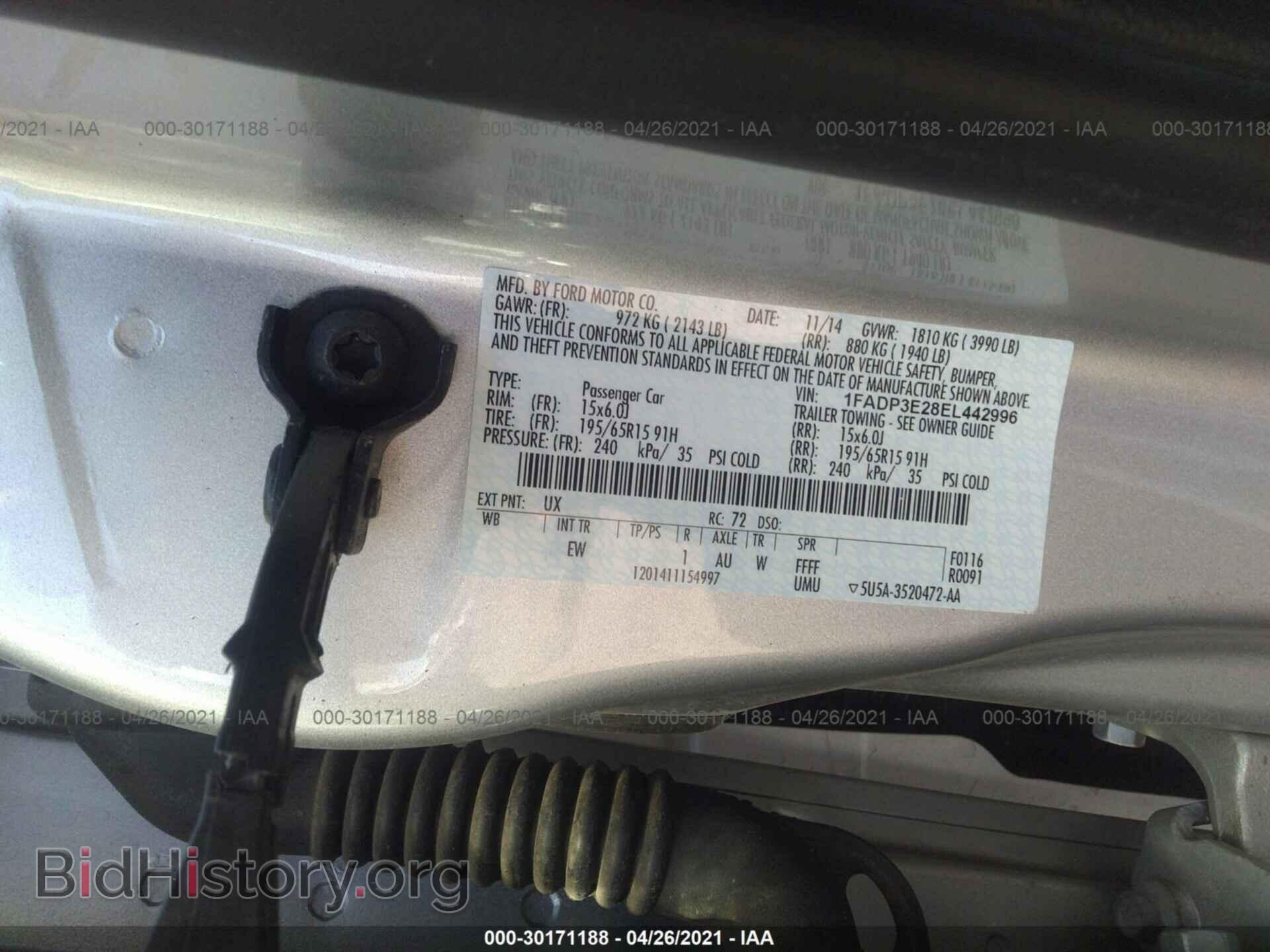 2014 FORD FOCUS - VIN: 1FADP3E28EL442996 - Фото 9