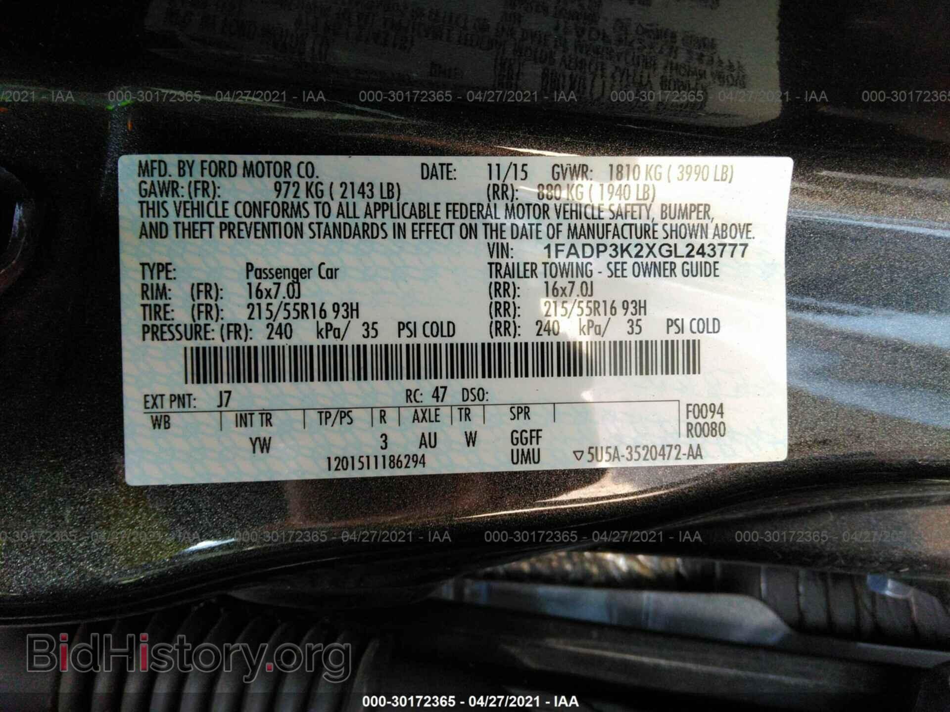 2016 FORD FOCUS - VIN: 1FADP3K2XGL243777 - Фото 9