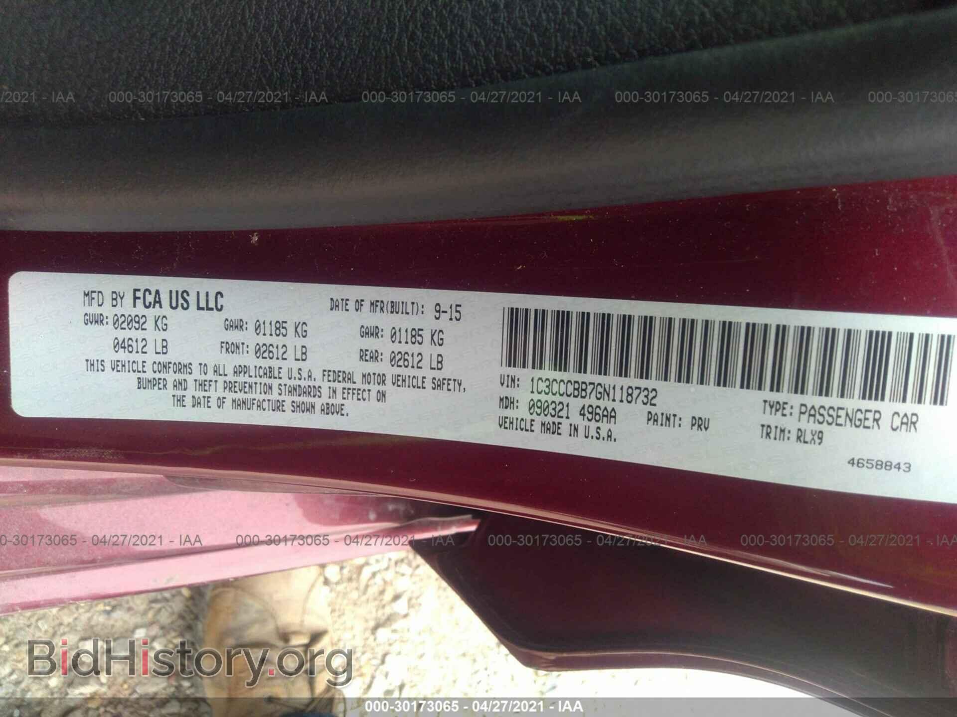 2016 CHRYSLER 200 - VIN: 1C3CCCBB7GN118732 - Photo 9