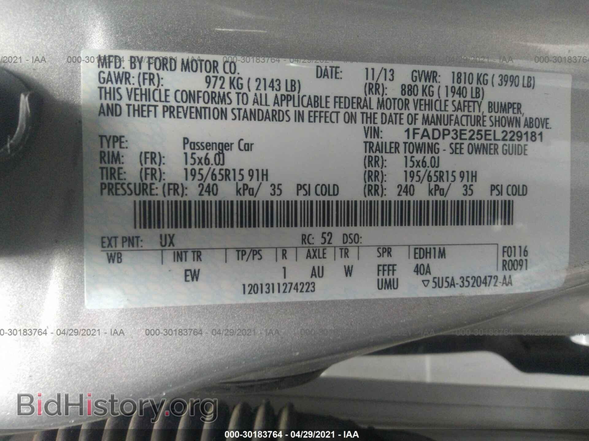 2014 FORD FOCUS - VIN: 1FADP3E25EL229181 - Фото 9