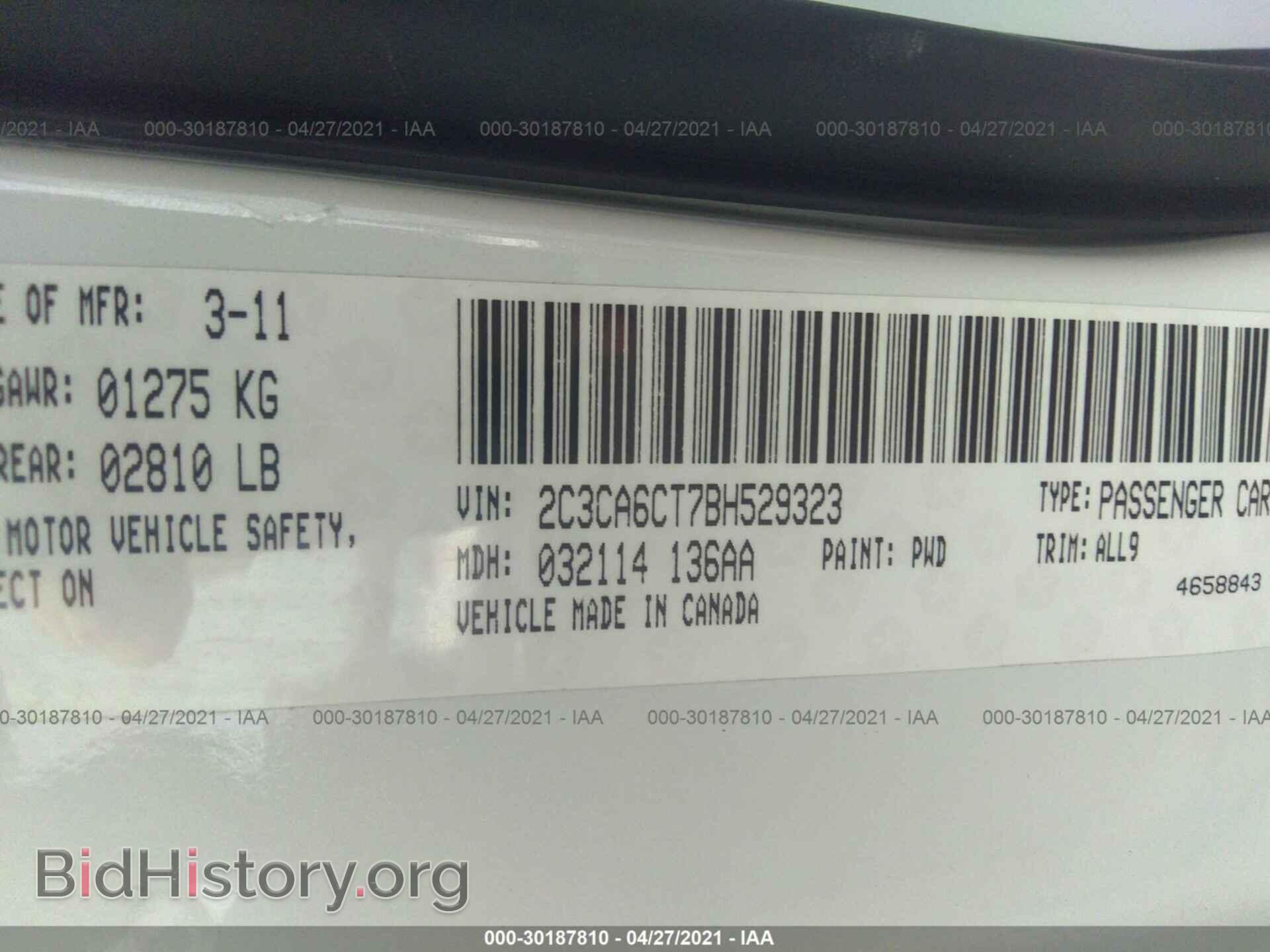 2011 CHRYSLER 300 - VIN: 2C3CA6CT7BH529323 - Фото 9