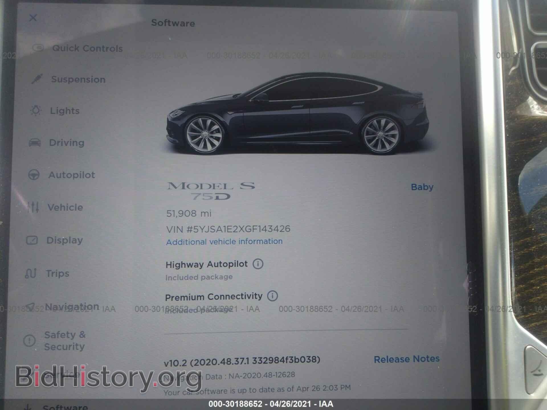 2016 TESLA MODEL S - VIN: 5YJSA1E2XGF143426 - Фото 7