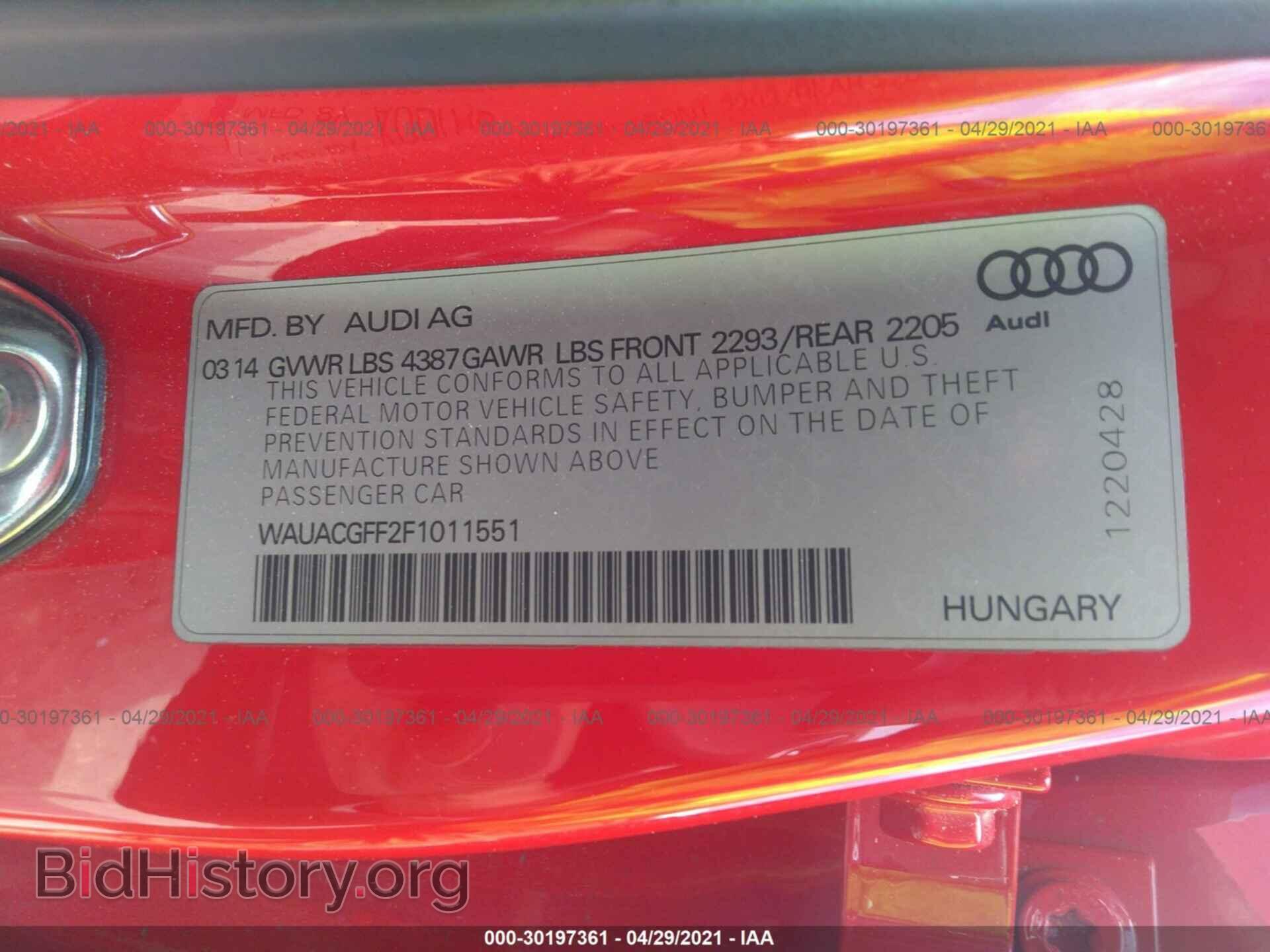 2015 AUDI A3 - VIN: WAUACGFF2F1011551 - Фото 9