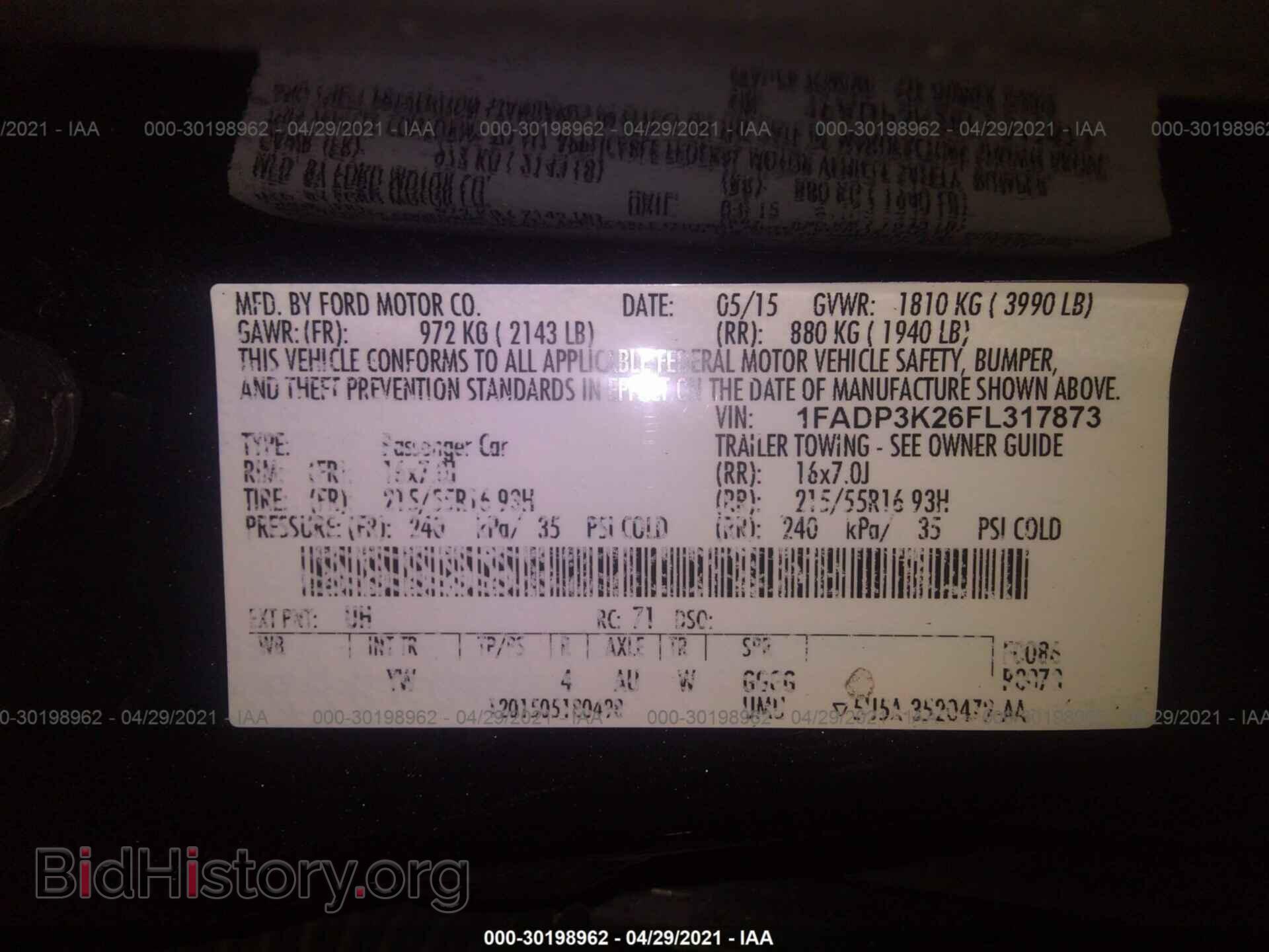 2015 FORD FOCUS - VIN: 1FADP3K26FL317873 - Фото 9