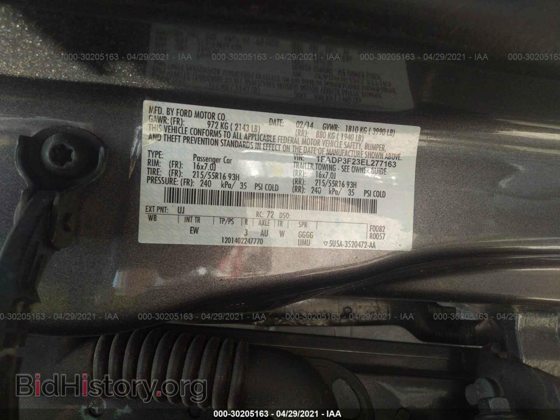 2014 FORD FOCUS - VIN: 1FADP3F23EL277163 - Фото 9