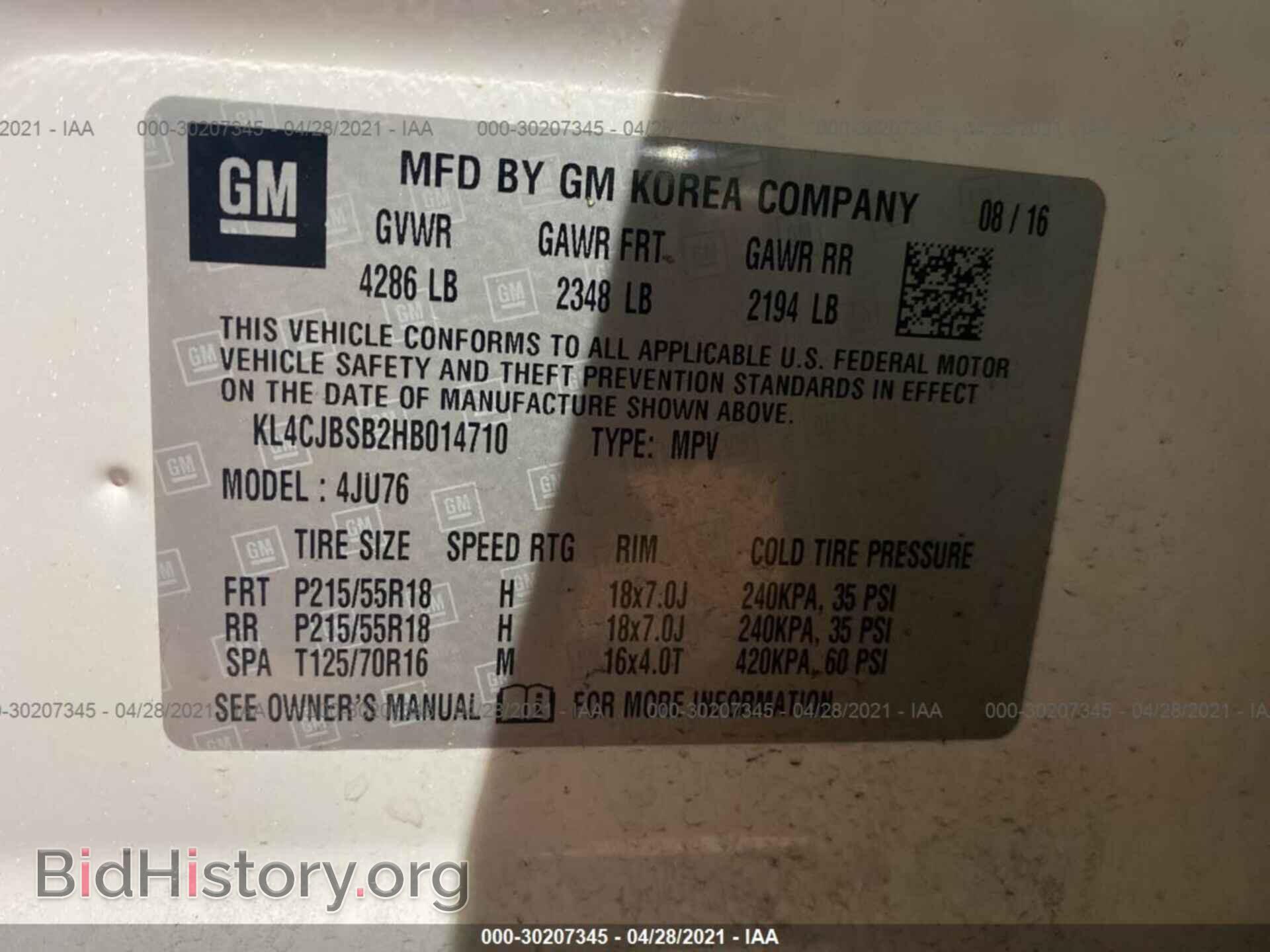 2017 BUICK ENCORE - VIN: KL4CJBSB2HB014710 - Photo 9