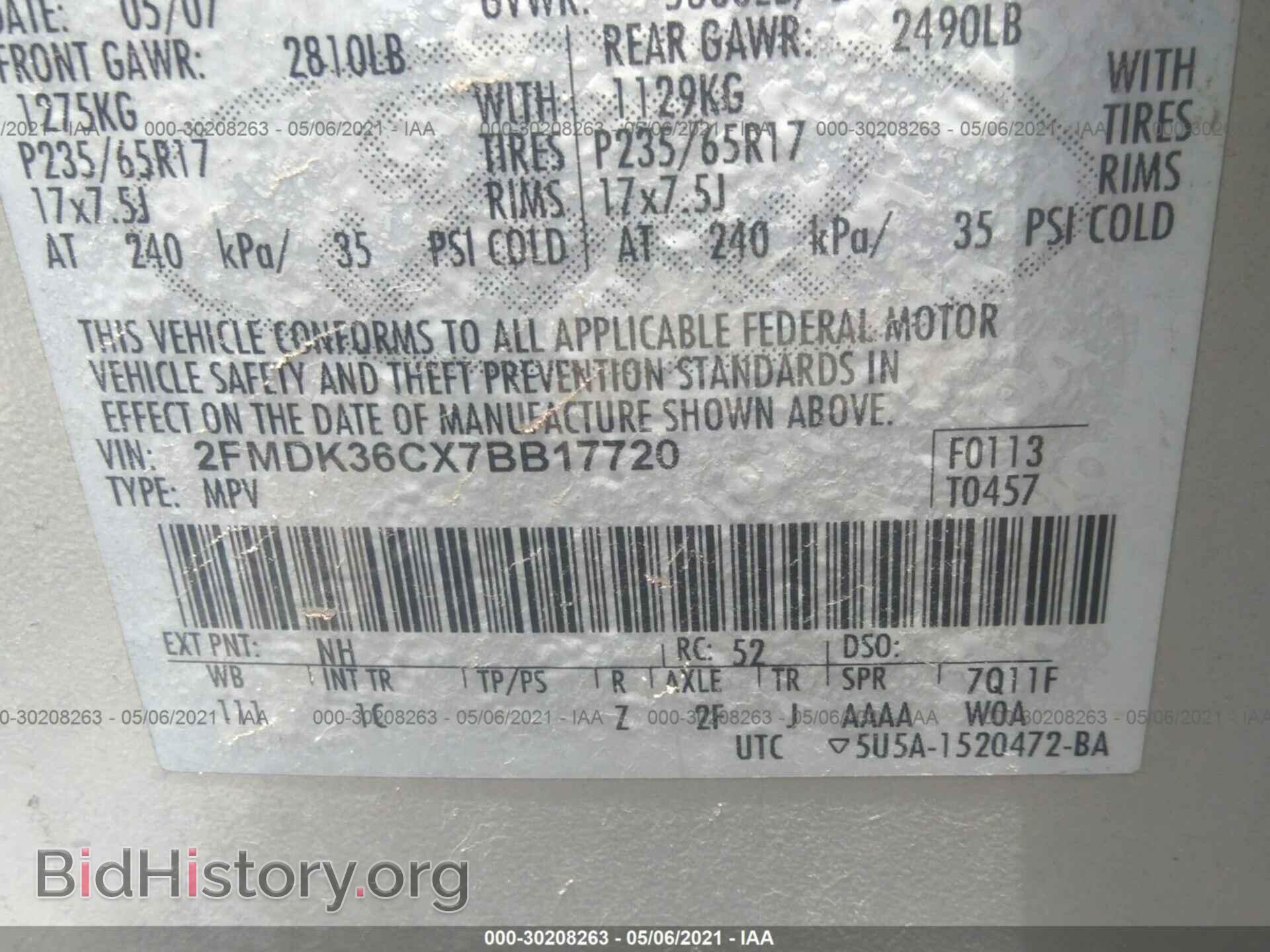 2007 FORD EDGE - VIN: 2FMDK36CX7BB17720 - Photo 9