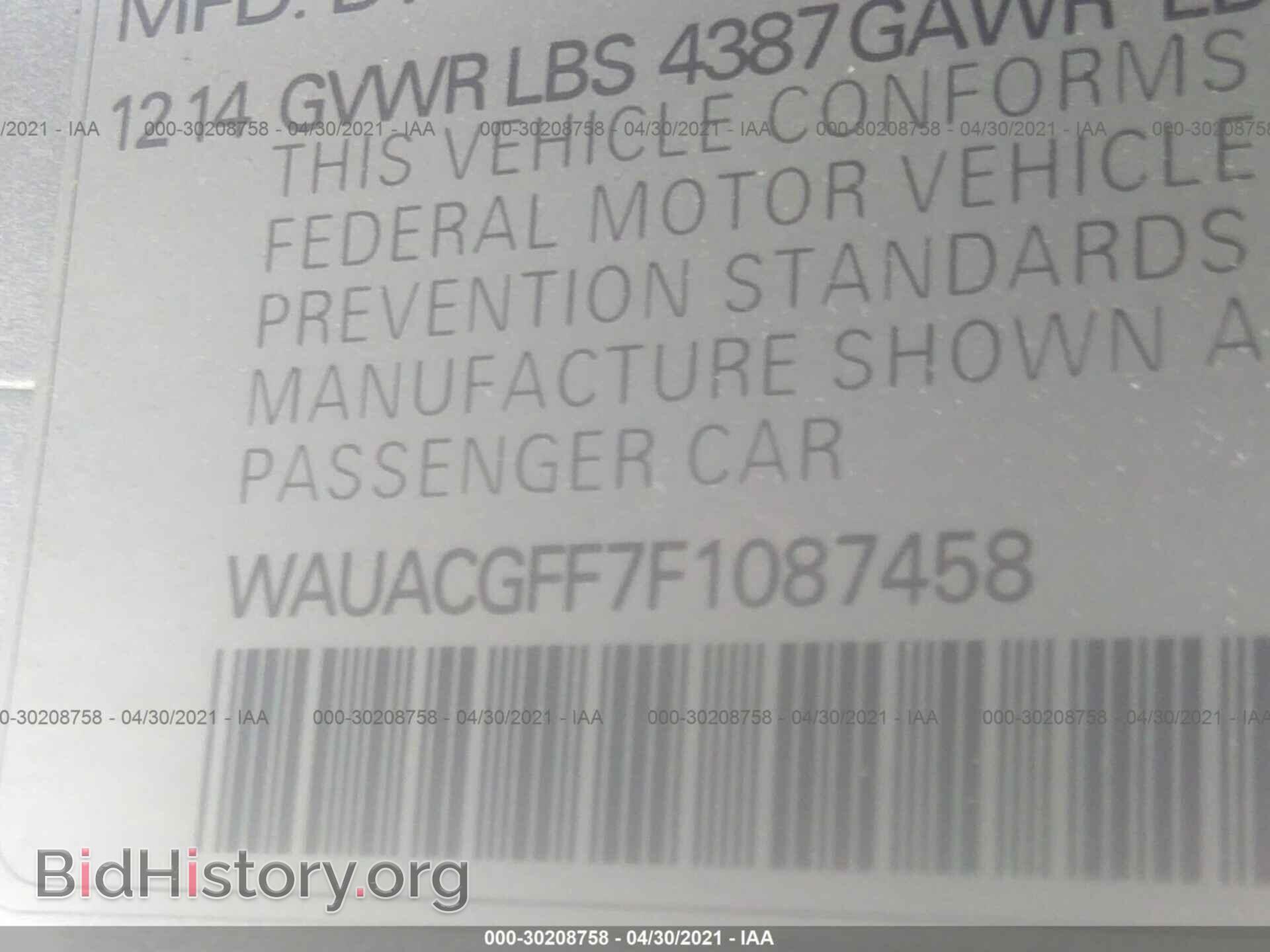 2015 AUDI A3 - VIN: WAUACGFF7F1087458 - Фото 9