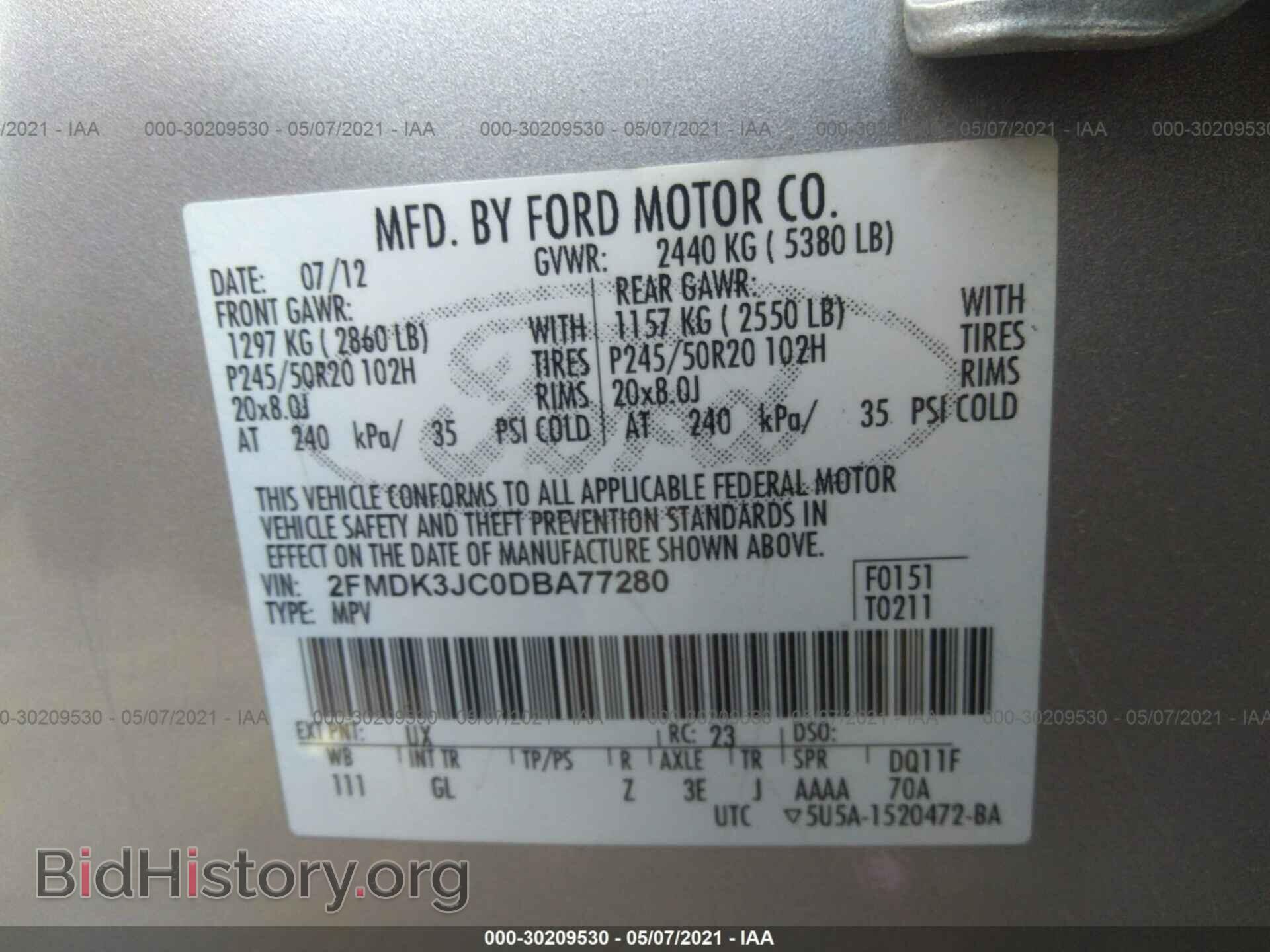 2013 FORD EDGE - VIN: 2FMDK3JC0DBA77280 - Photo 9