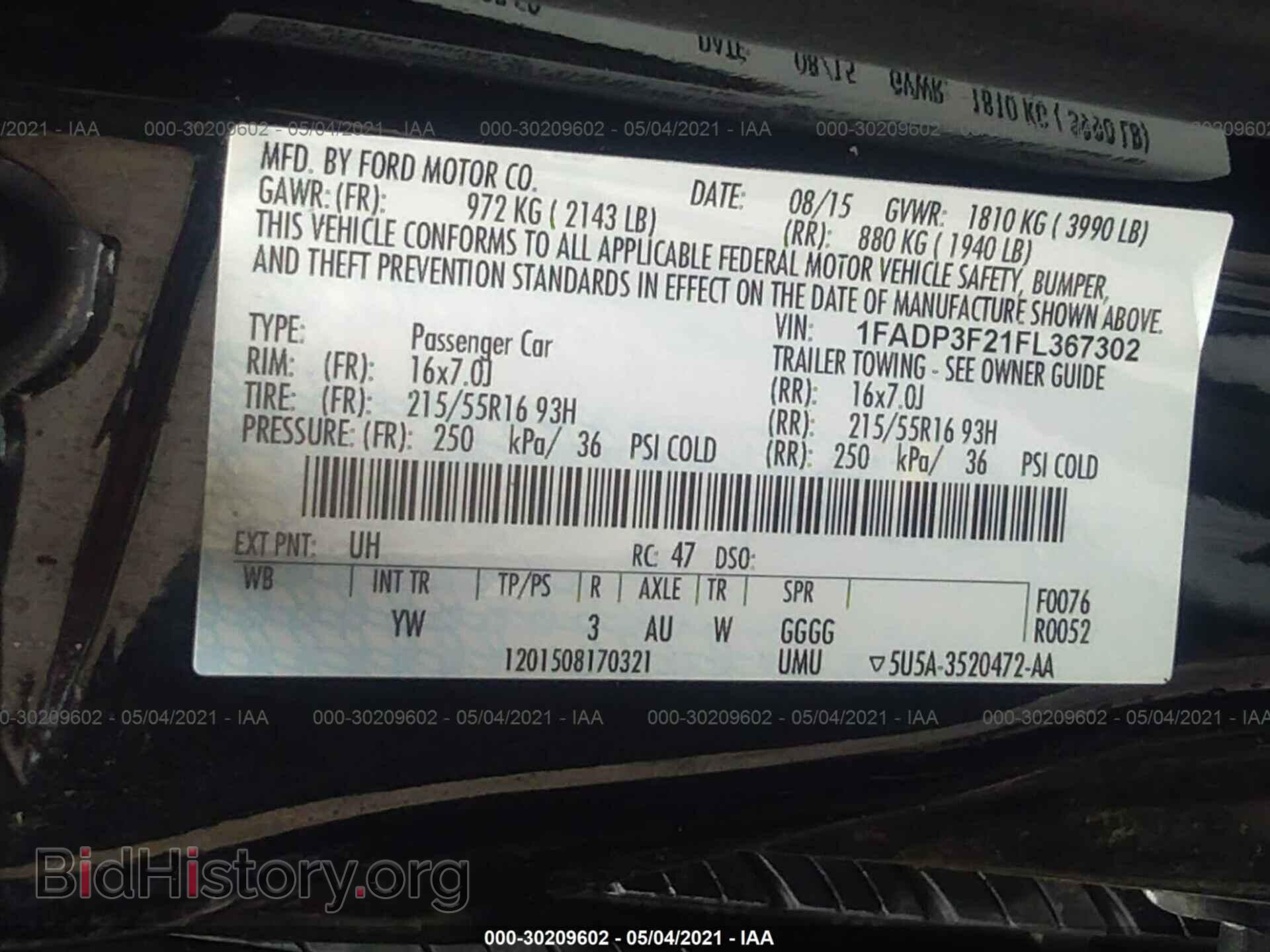2015 FORD FOCUS - VIN: 1FADP3F21FL367302 - Photo 9