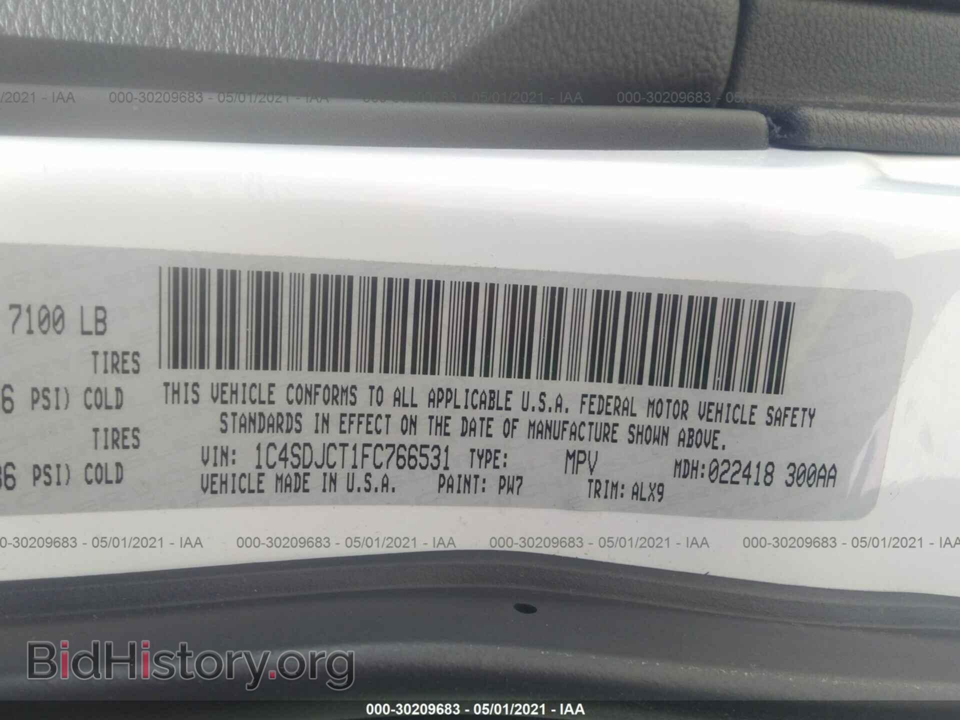 2015 DODGE DURANGO - VIN: 1C4SDJCT1FC766531 - Фото 9