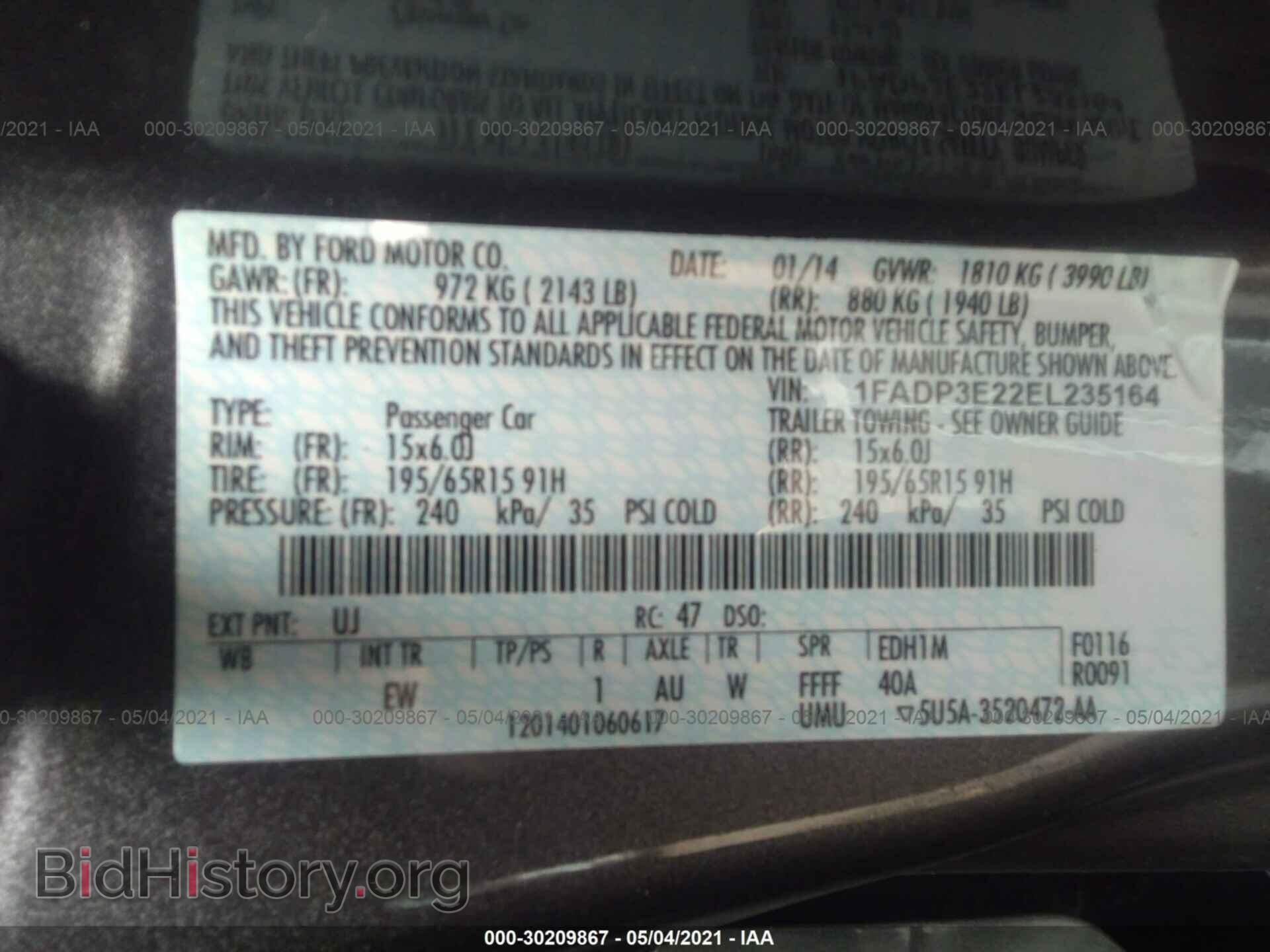 2014 FORD FOCUS - VIN: 1FADP3E22EL235164 - Photo 9