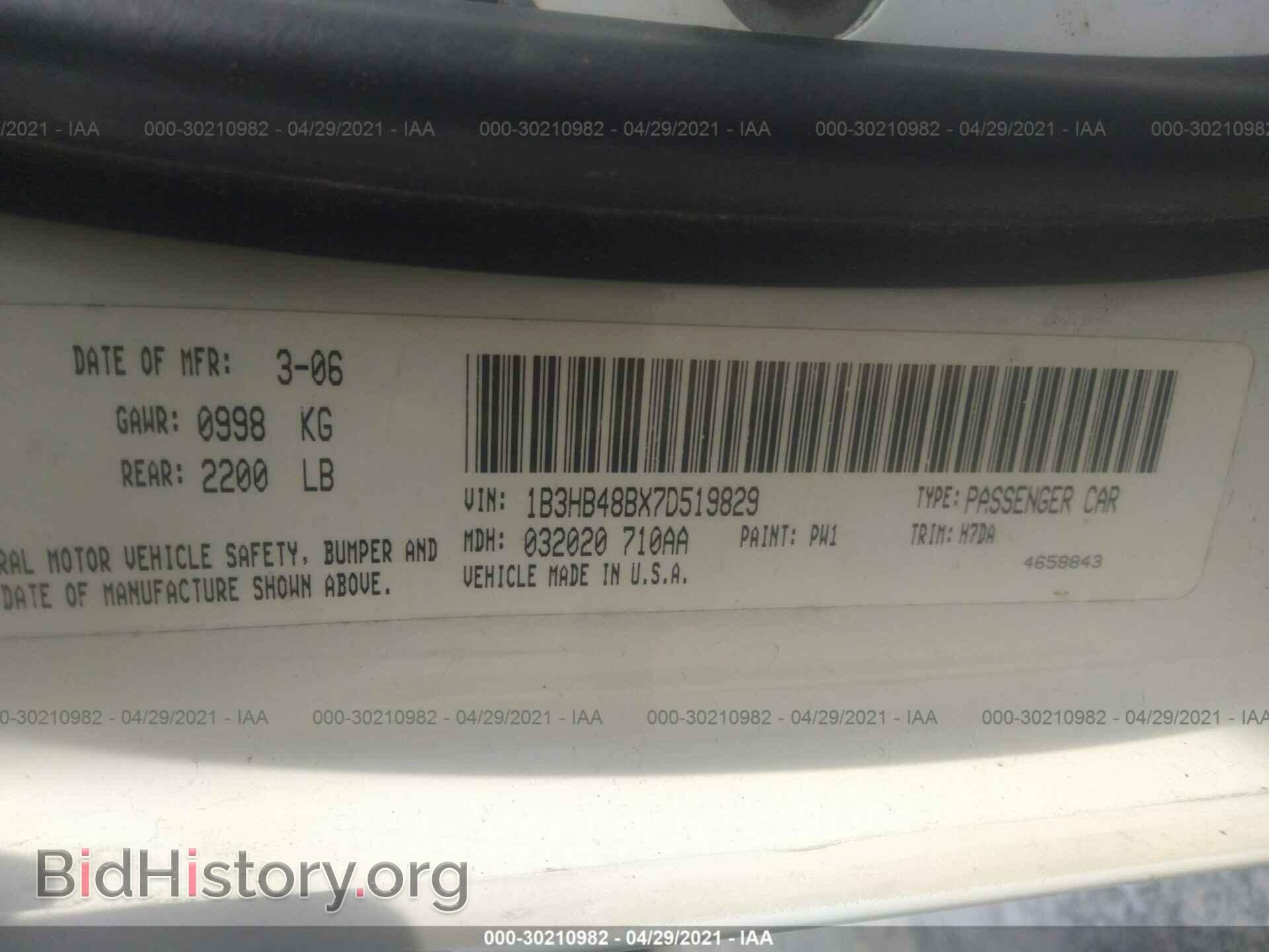 2007 DODGE CALIBER - VIN: 1B3HB48BX7D519829 - Photo 9