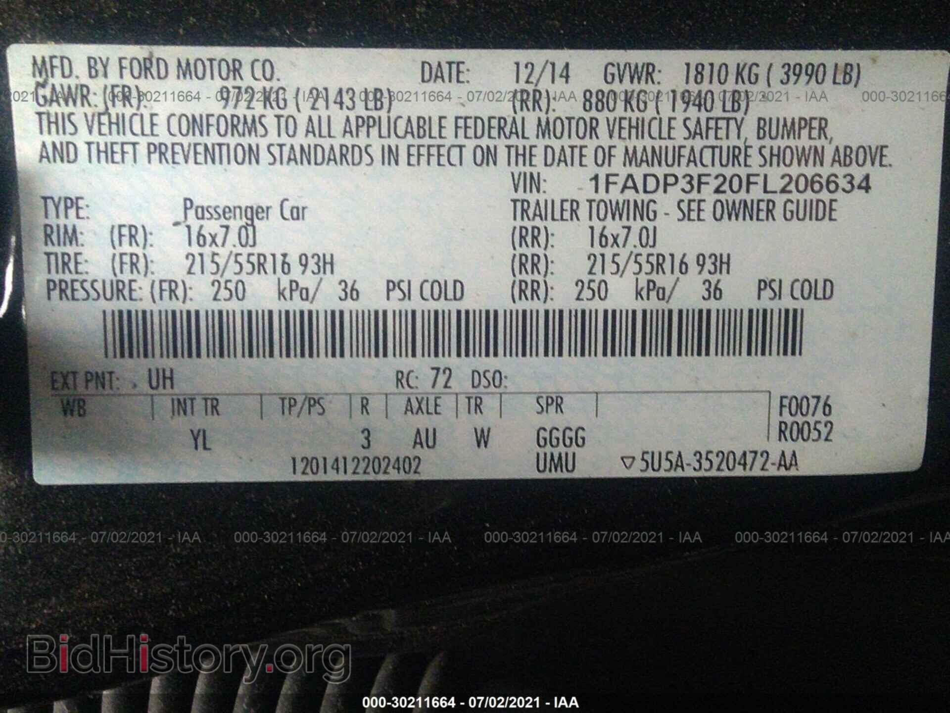 2015 FORD FOCUS - VIN: 1FADP3F20FL206634 - Фото 9