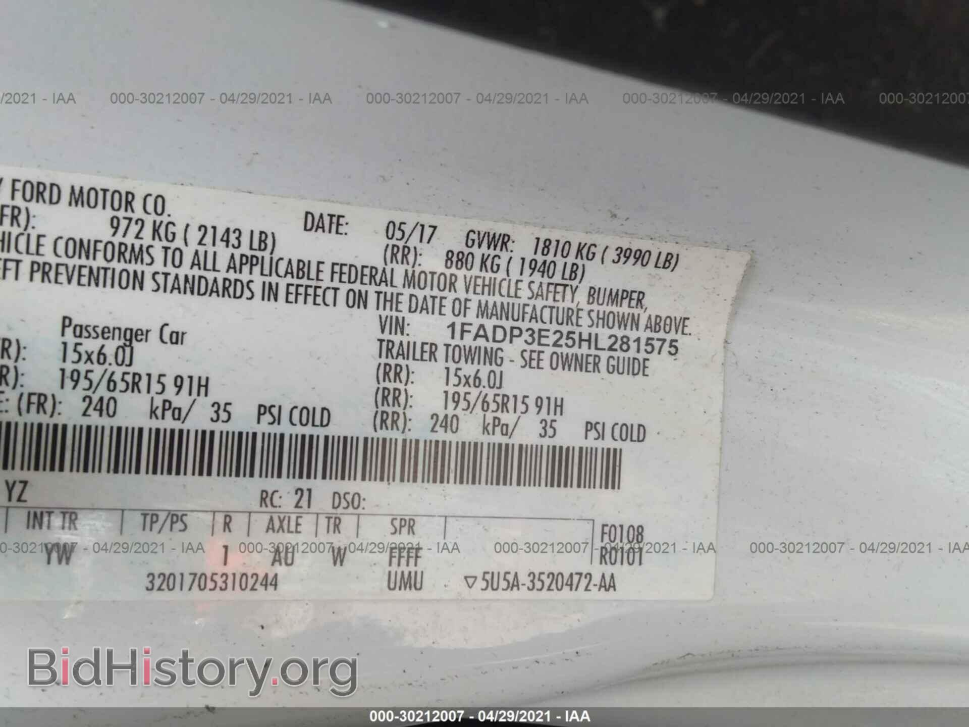 2017 FORD FOCUS - VIN: 1FADP3E25HL281575 - Фото 9