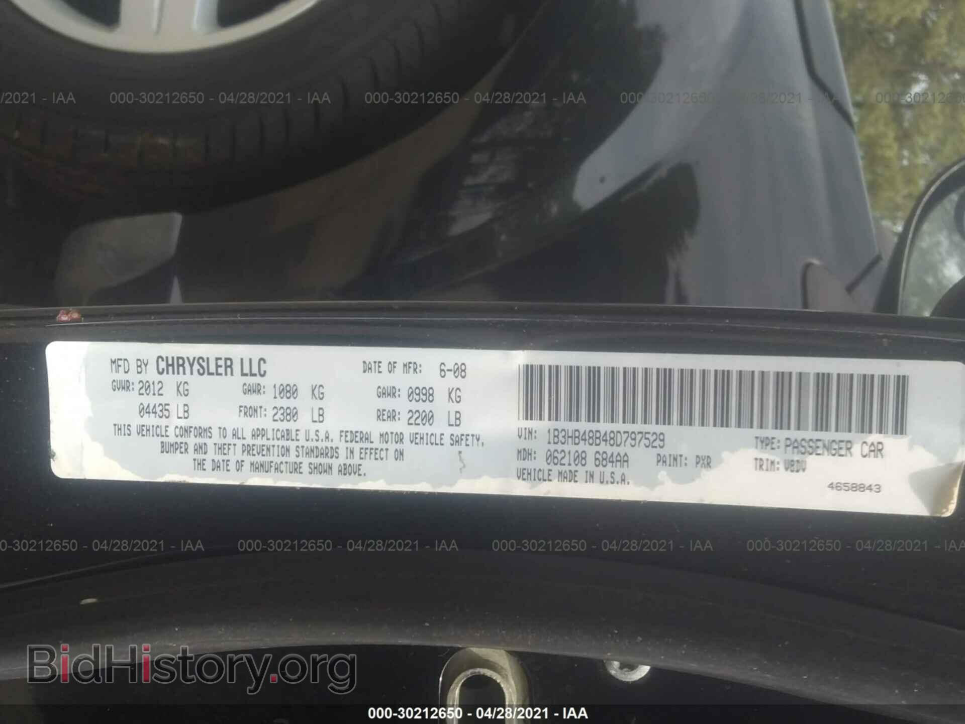 2008 DODGE CALIBER - VIN: 1B3HB48B48D797529 - Фото 9