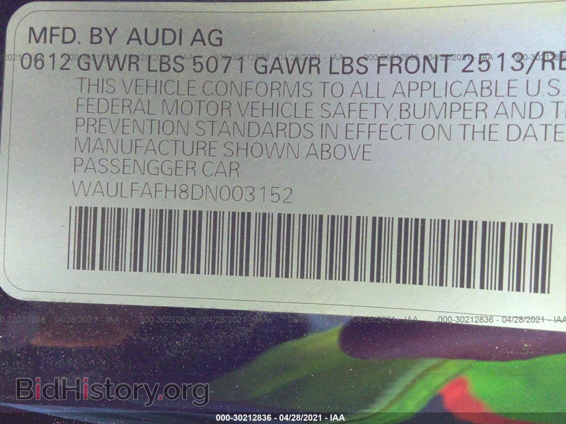 2013 AUDI A5 - VIN: WAULFAFH8DN003152 - Photo 9