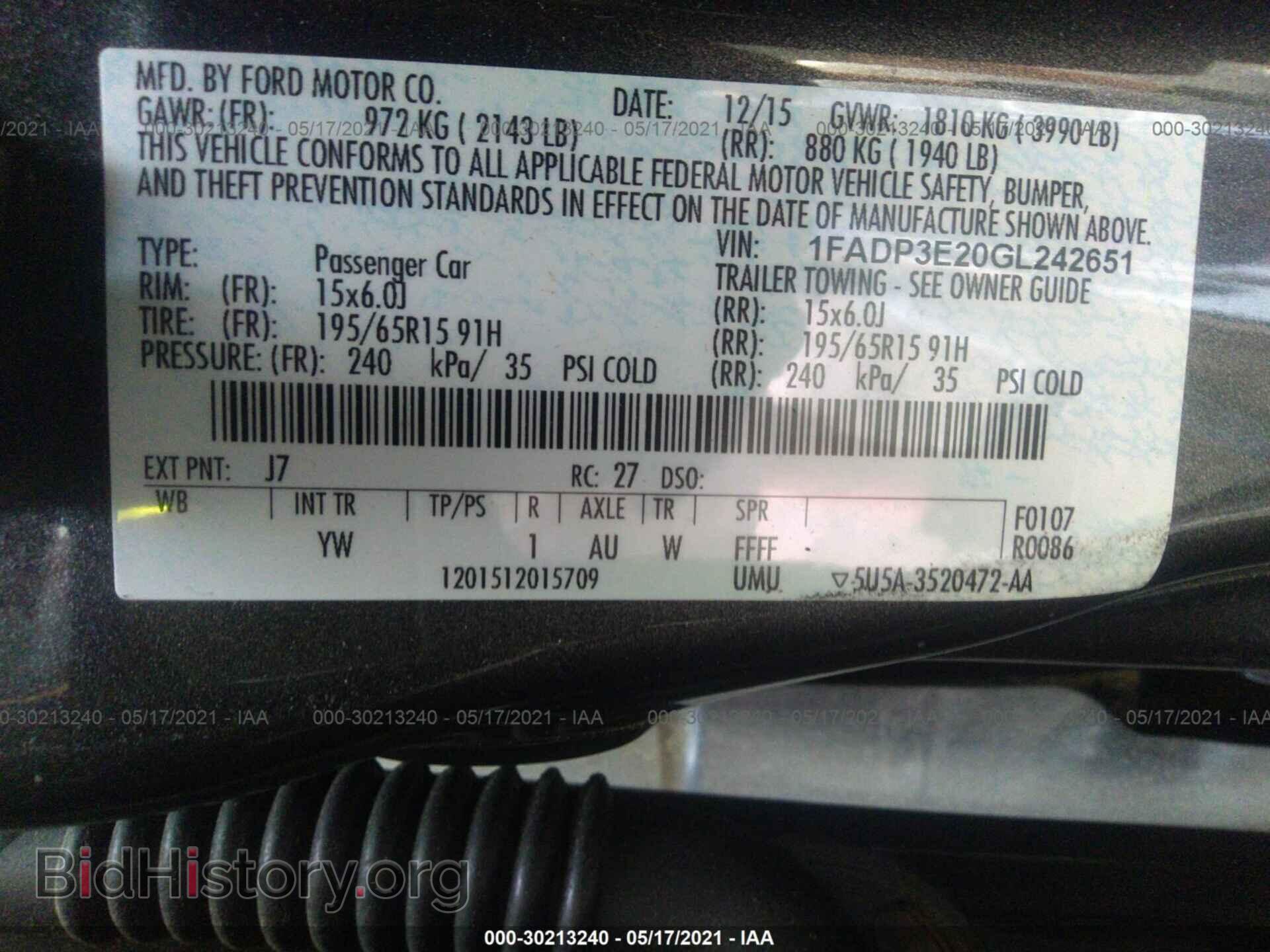 2016 FORD FOCUS - VIN: 1FADP3E20GL242651 - Фото 9