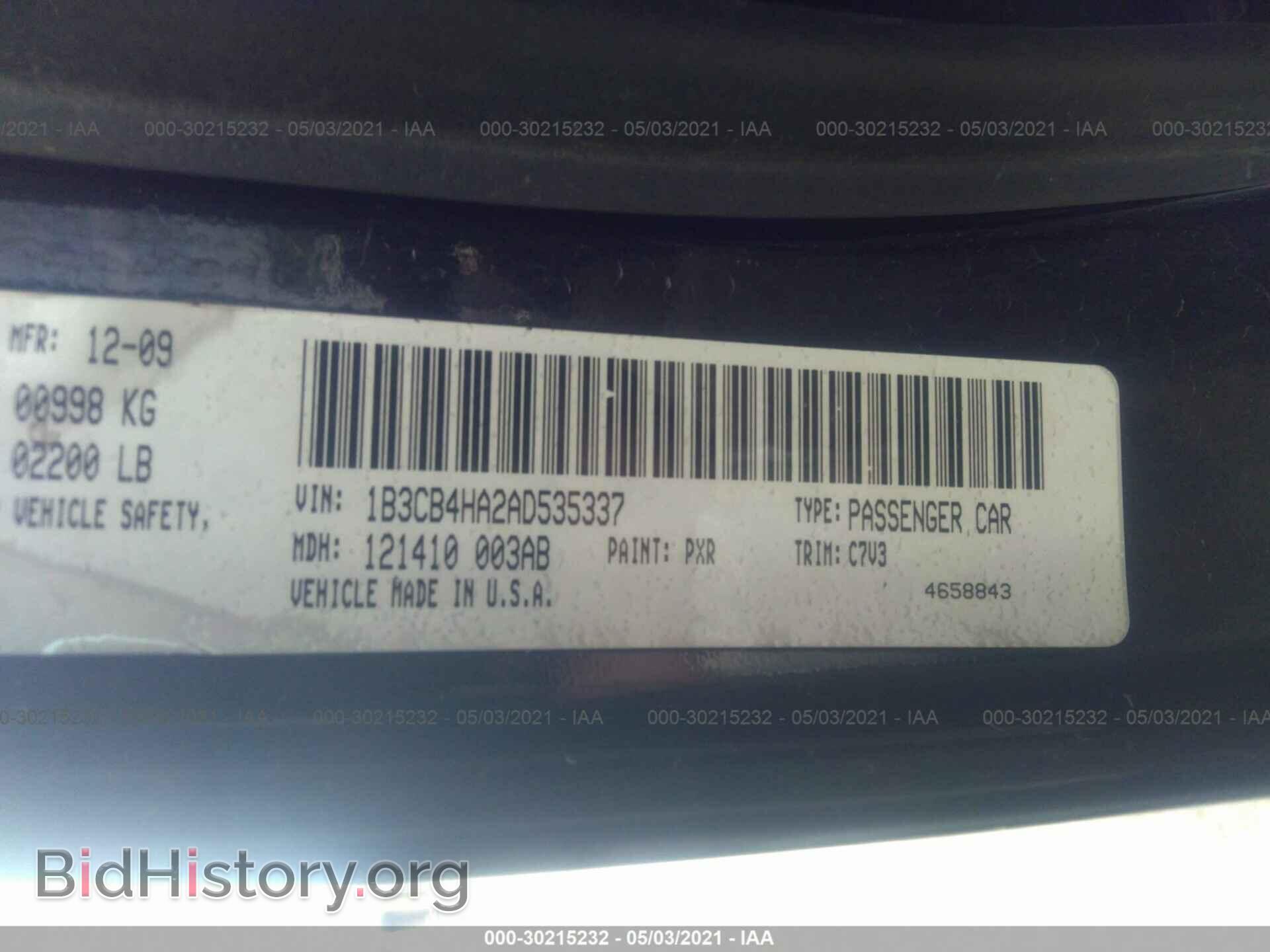 2010 DODGE CALIBER - VIN: 1B3CB4HA2AD535337 - Фото 9