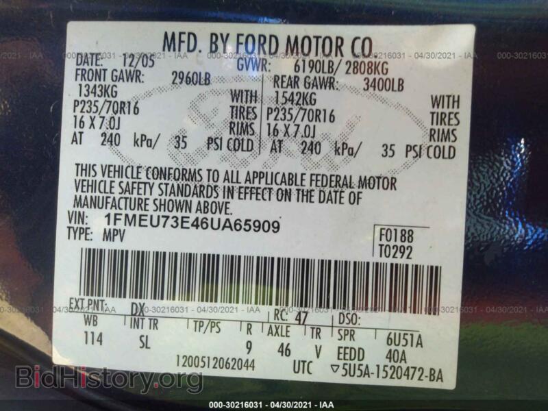 2006 Ford EXPLORER (VIN 1FMEU73E46UA65909) — photo 9 of 11