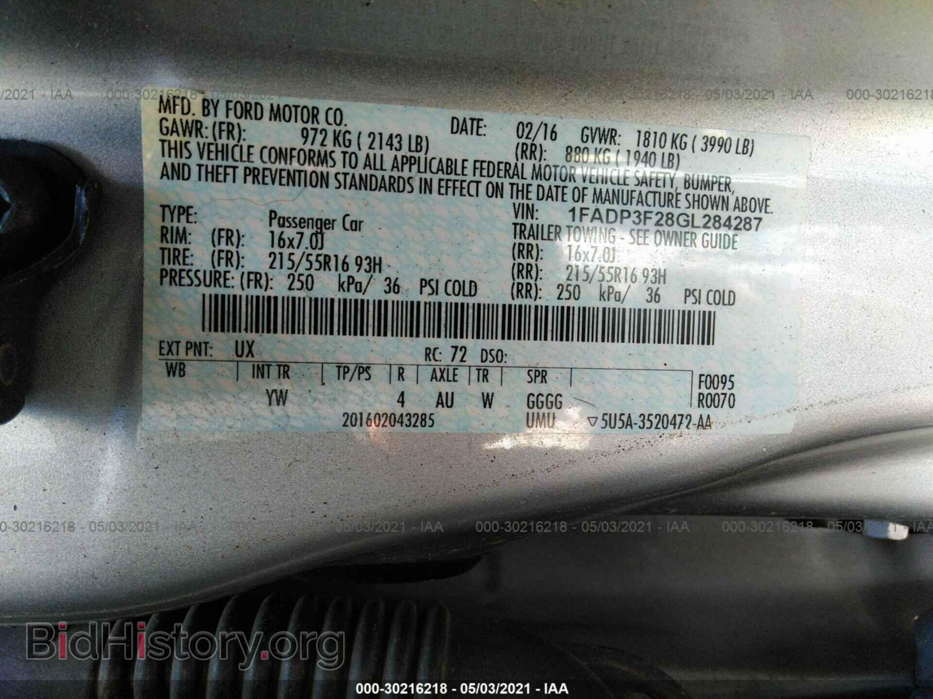 2016 FORD FOCUS - VIN: 1FADP3F28GL284287 - Фото 9