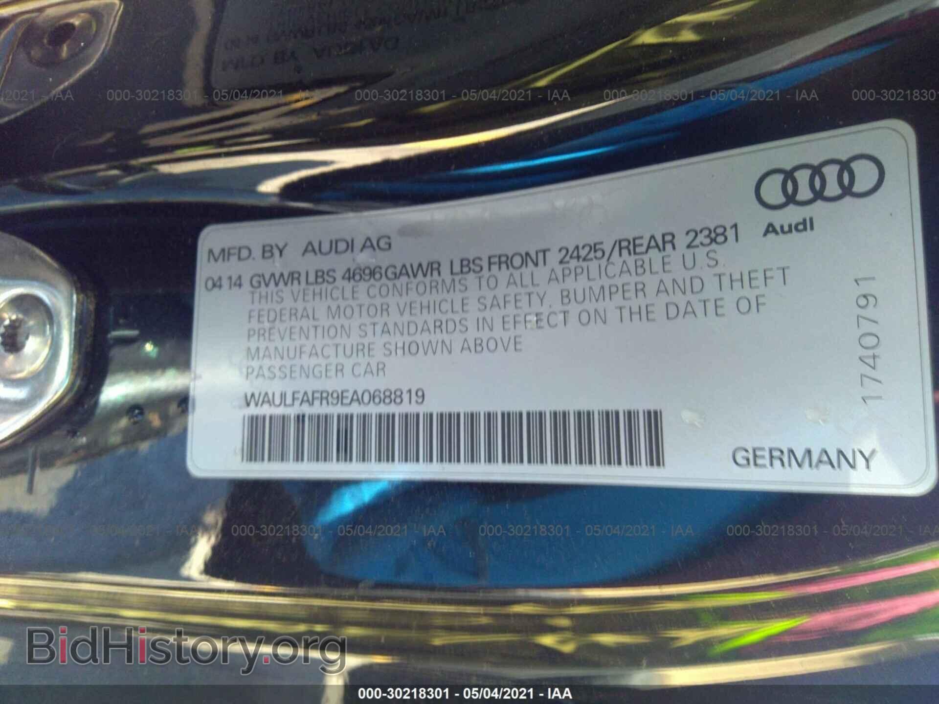 2014 AUDI A5 - VIN: WAULFAFR9EA068819 - Фото 9
