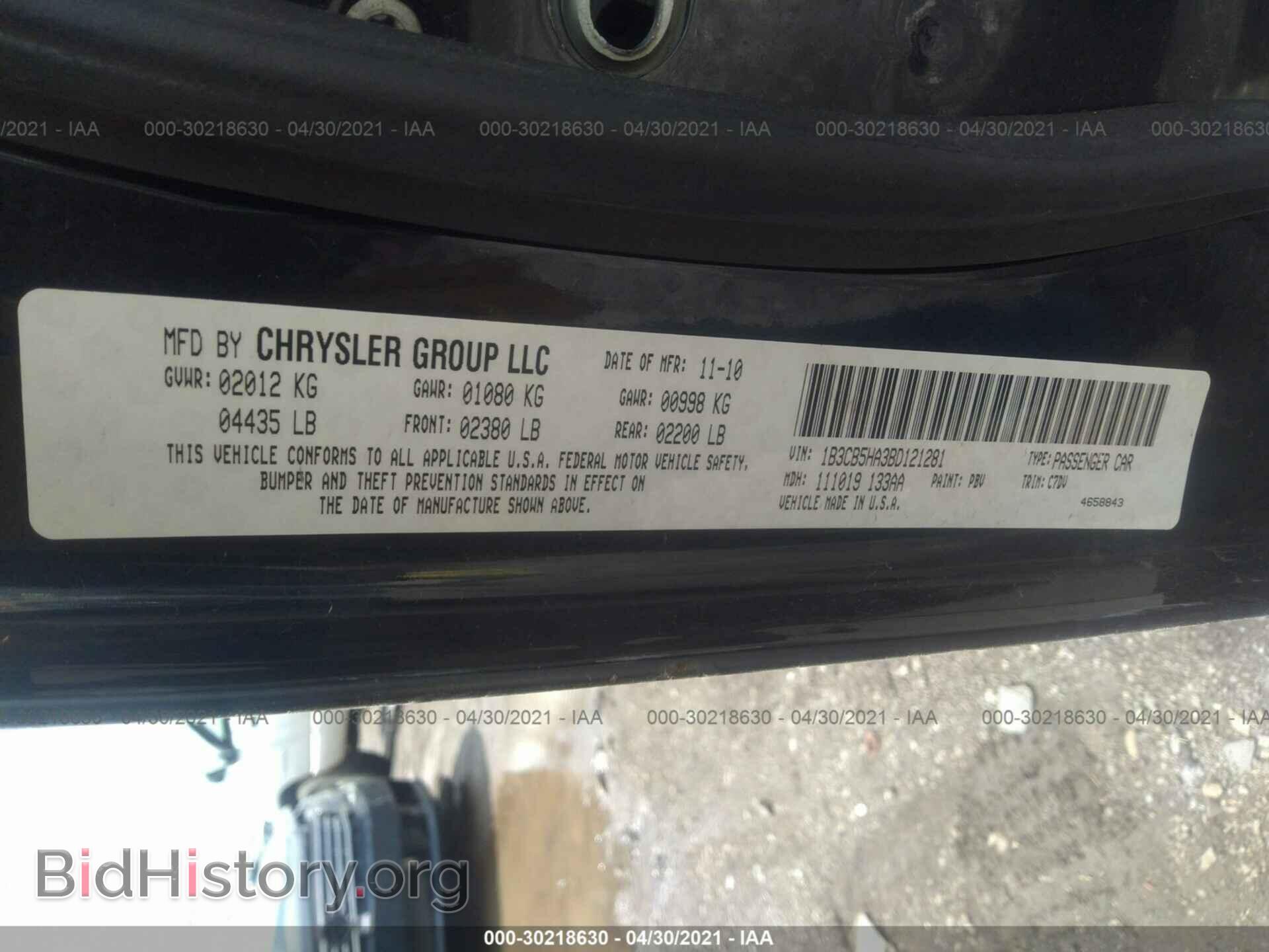 2011 DODGE CALIBER - VIN: 1B3CB5HA3BD121281 - Photo 9