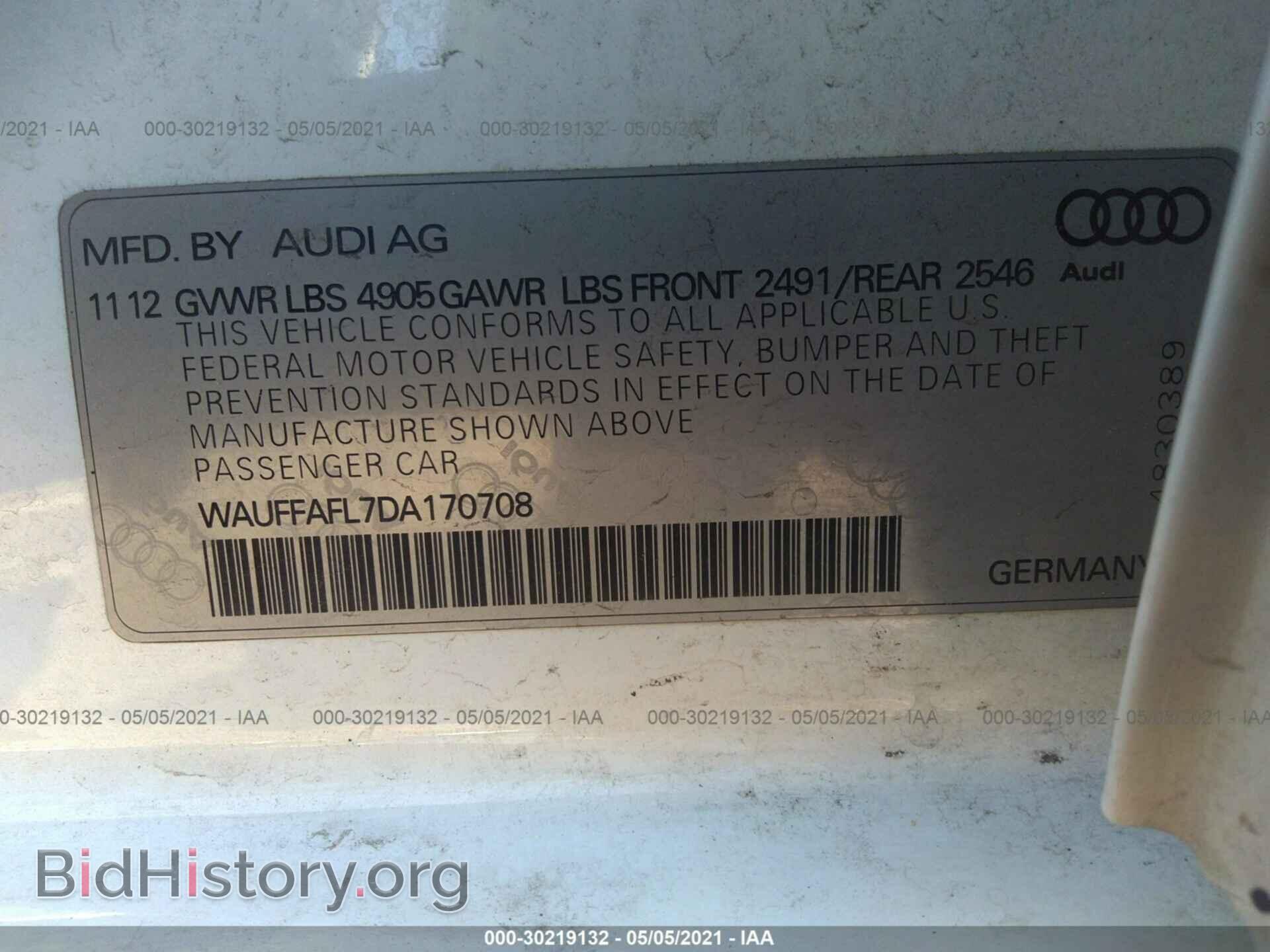 2013 AUDI A4 - VIN: WAUFFAFL7DA170708 - Photo 9