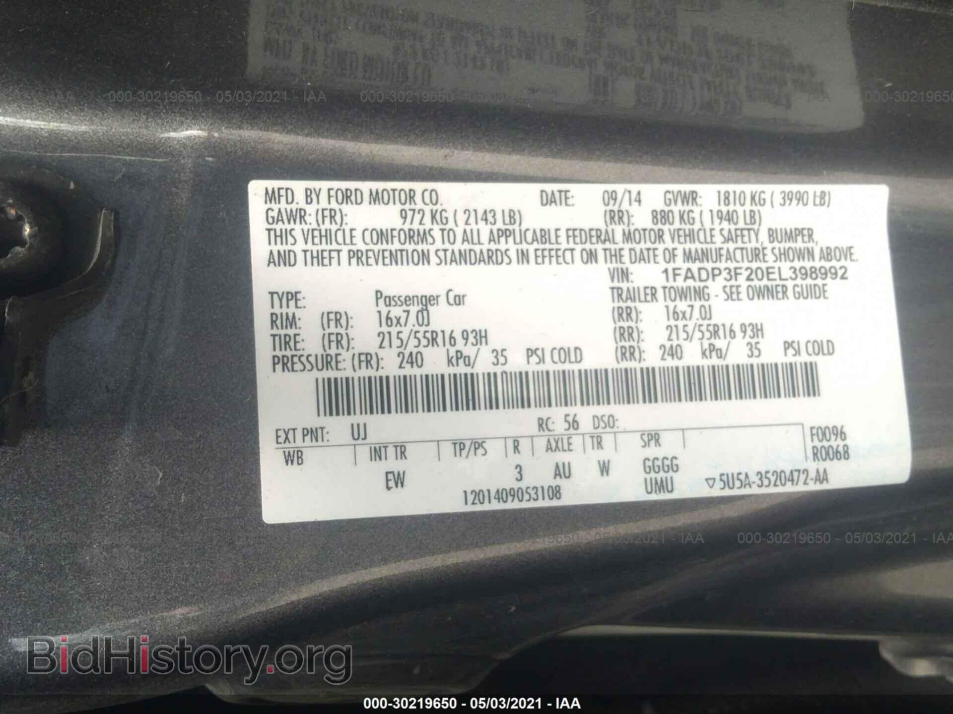 2014 FORD FOCUS - VIN: 1FADP3F20EL398992 - Photo 9