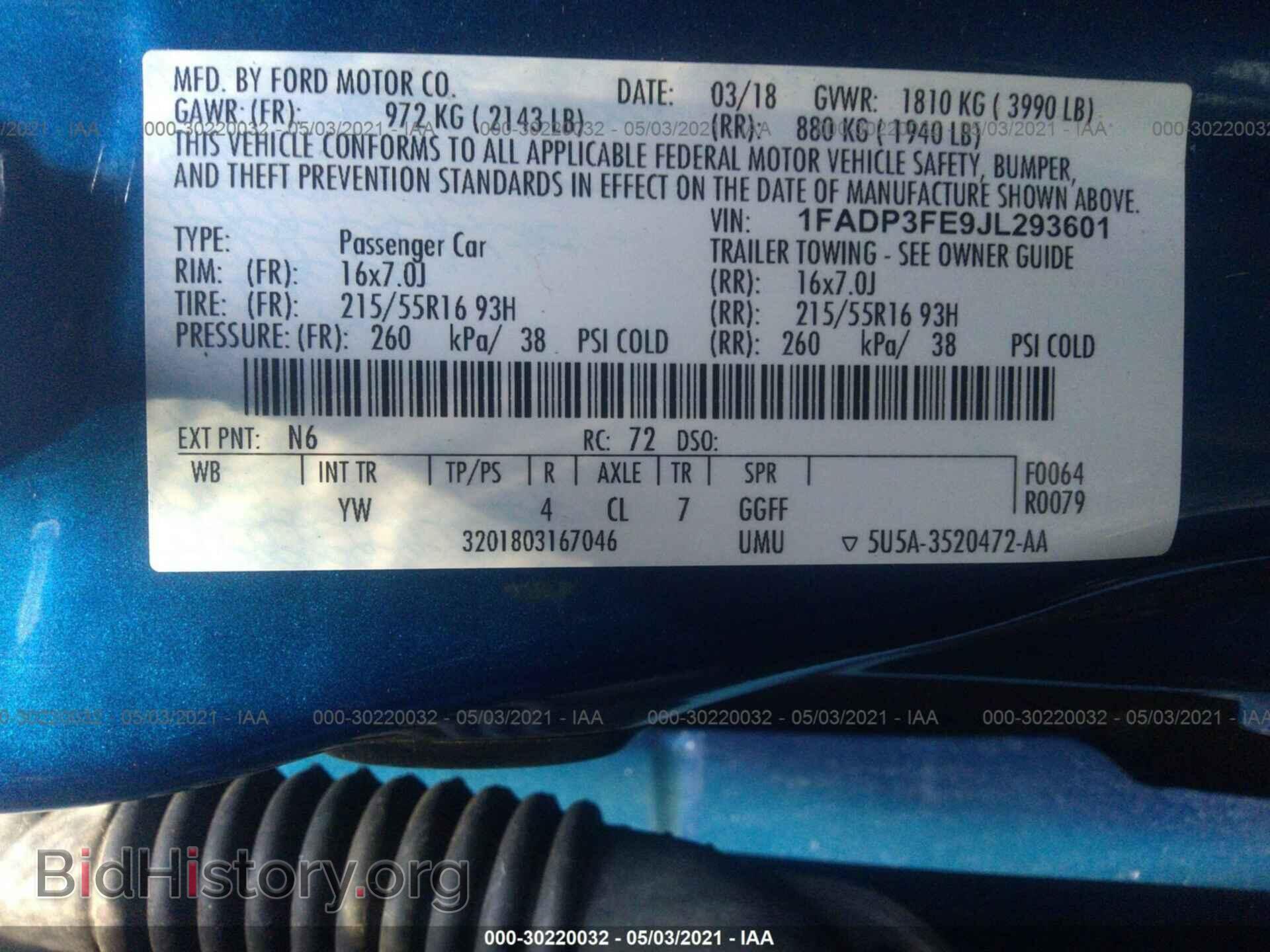 2018 FORD FOCUS - VIN: 1FADP3FE9JL293601 - Photo 9