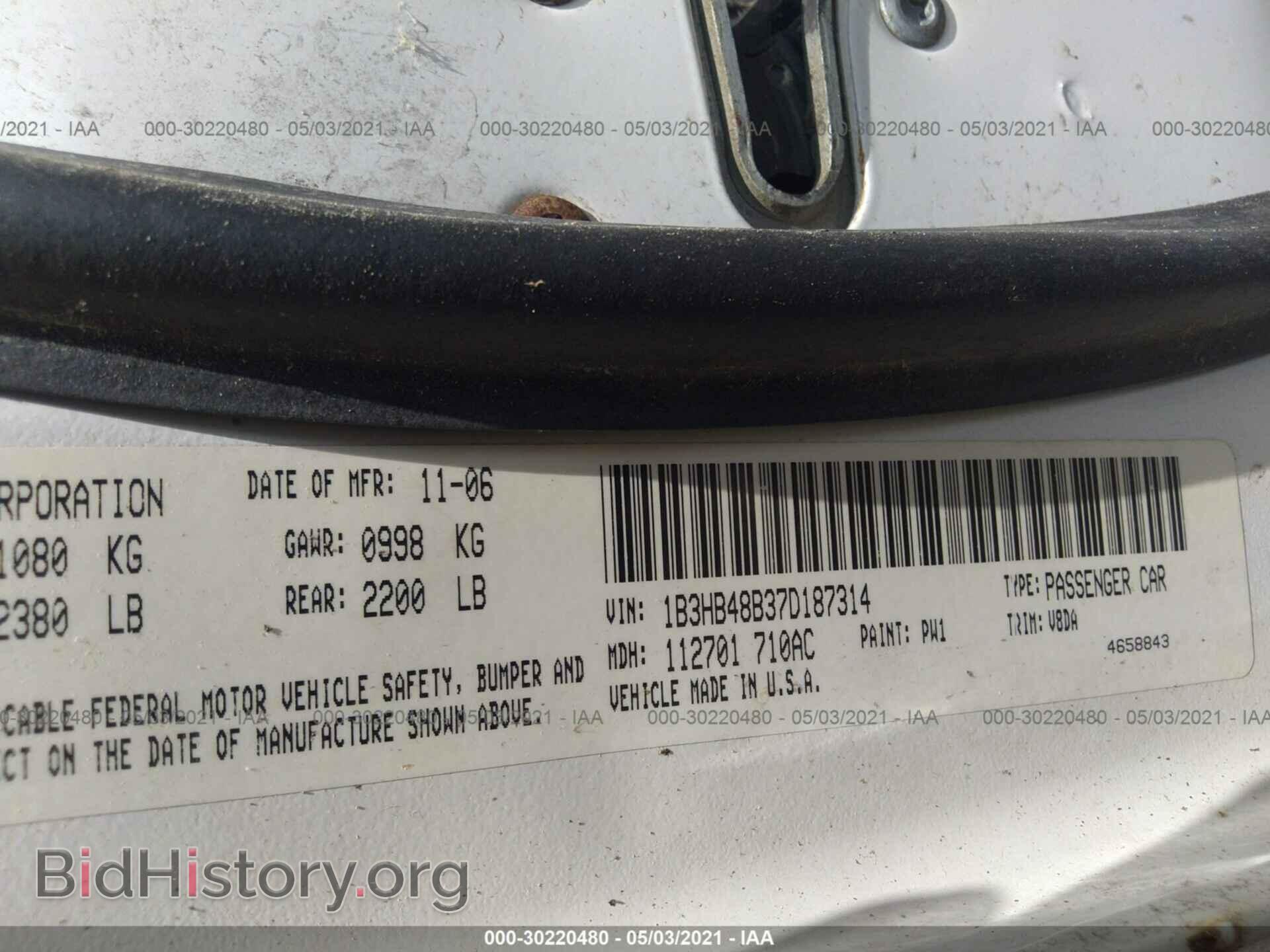2007 DODGE CALIBER - VIN: 1B3HB48B37D187314 - Photo 9