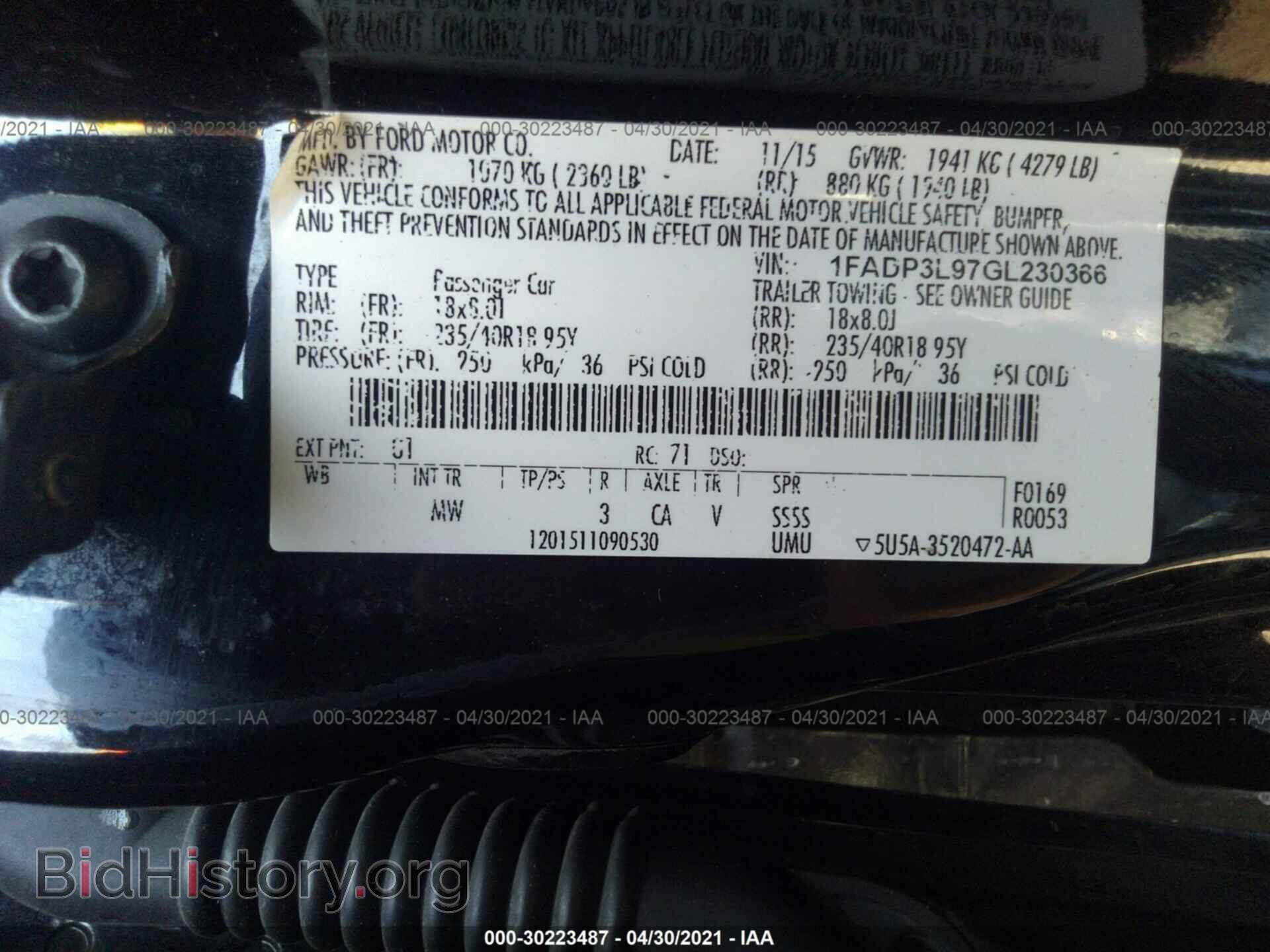 2016 FORD FOCUS - VIN: 1FADP3L97GL230366 - Фото 9