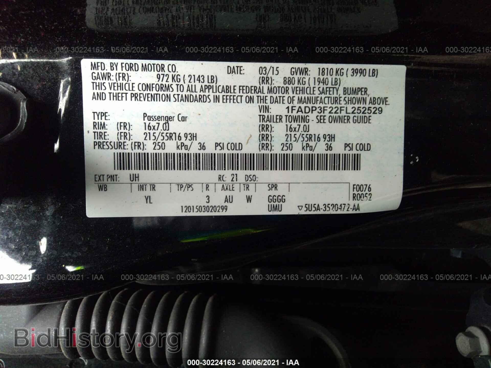 2015 FORD FOCUS - VIN: 1FADP3F22FL252529 - Фото 9