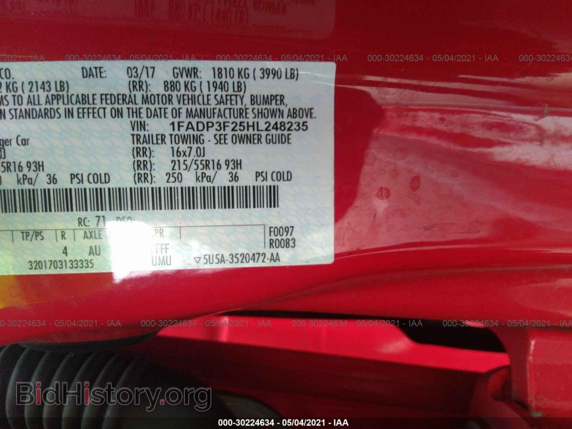 2017 FORD FOCUS - VIN: 1FADP3F25HL248235 - Фото 9