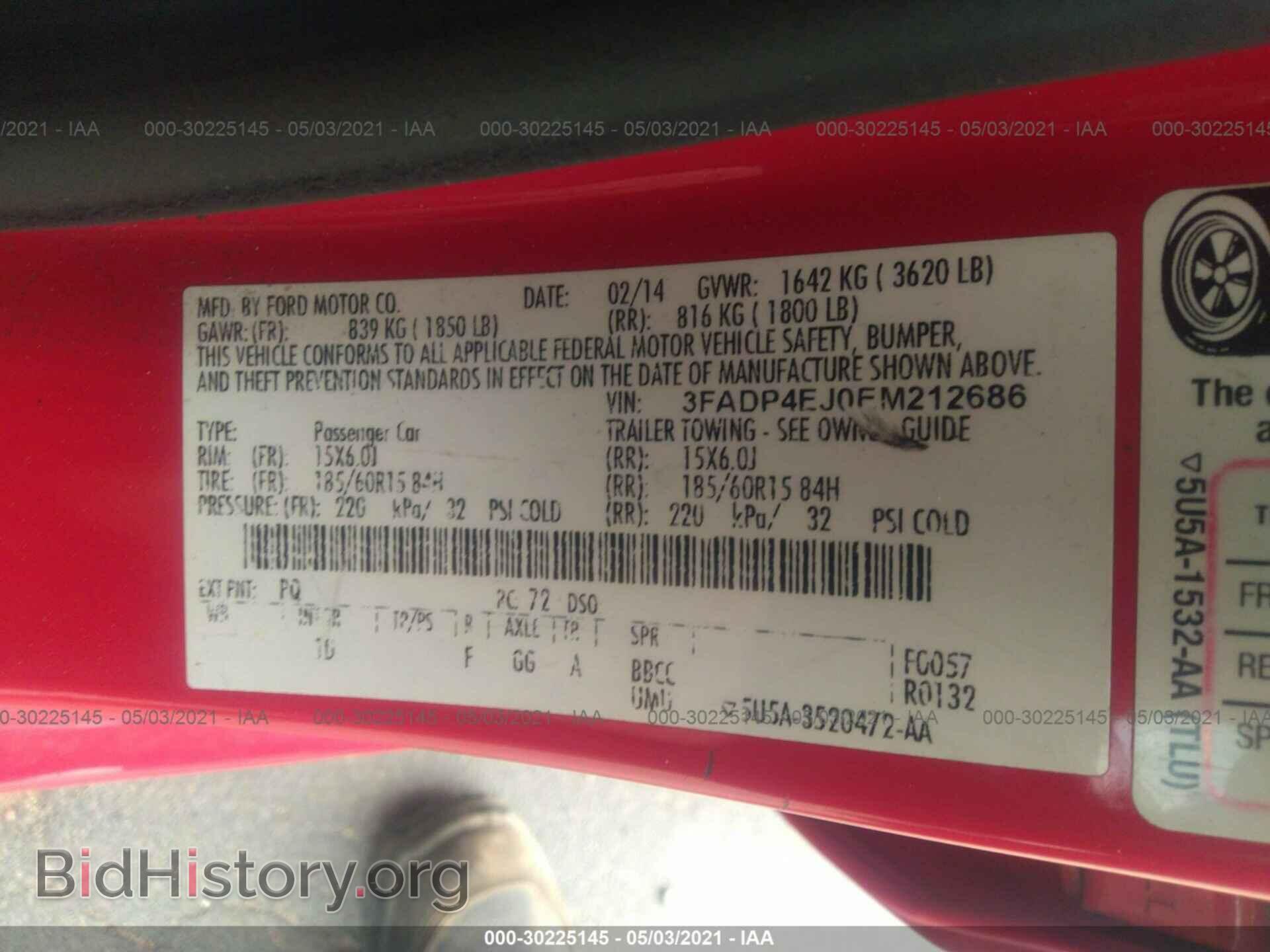2014 FORD FIESTA - VIN: 3FADP4EJ0EM212686 - Фото 9