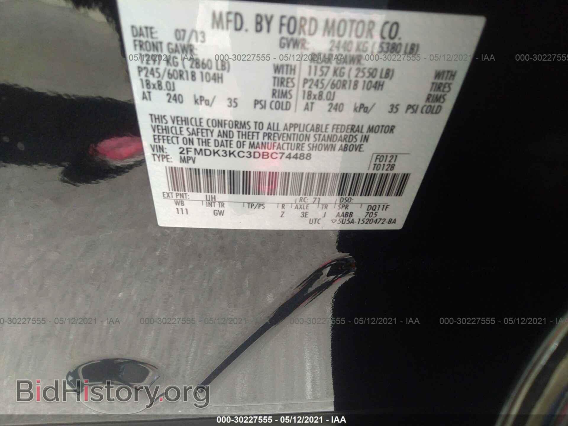 2013 FORD EDGE - VIN: 2FMDK3KC3DBC74488 - Photo 9