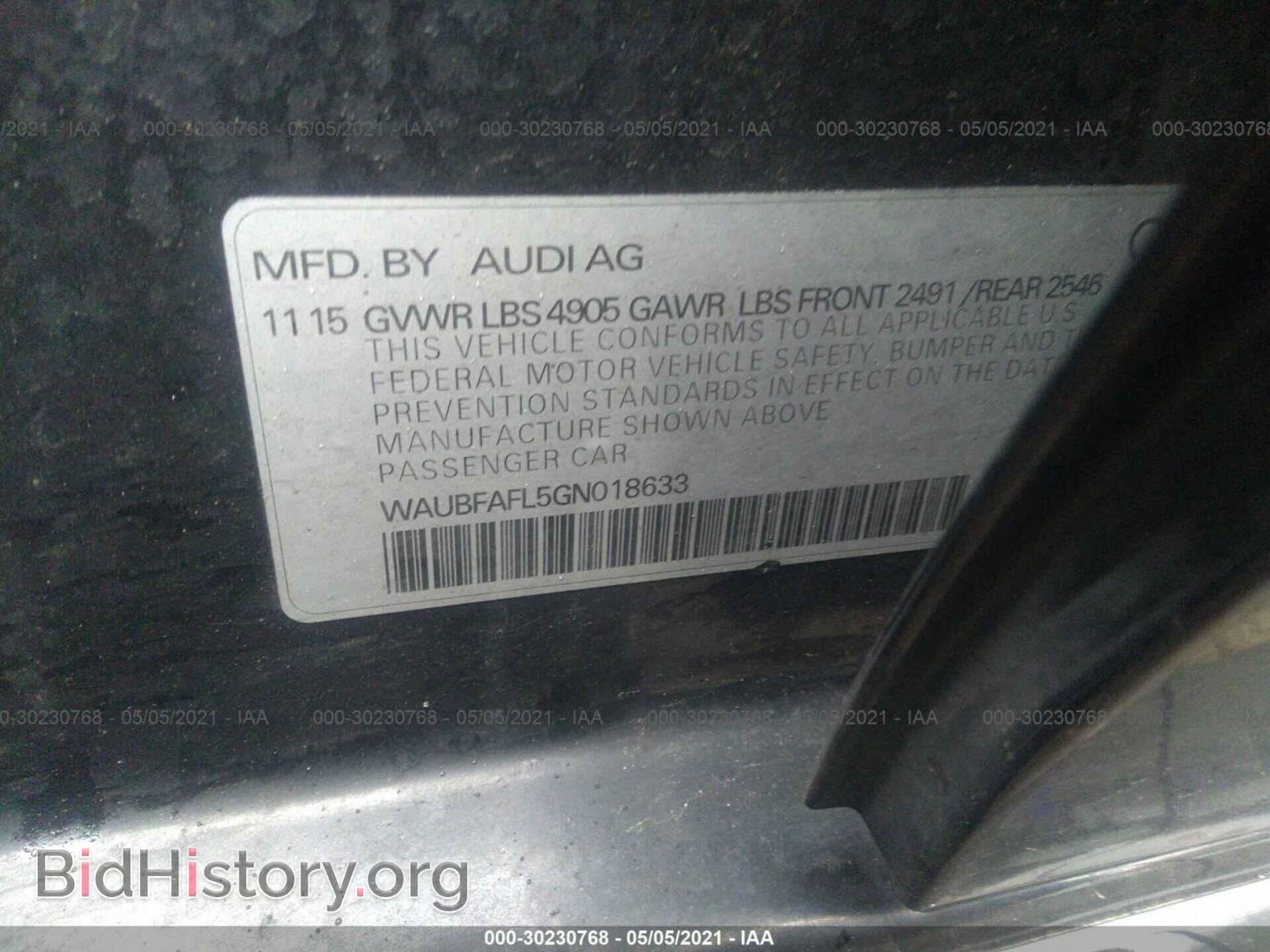 2016 AUDI A4 - VIN: WAUBFAFL5GN018633 - Фото 9