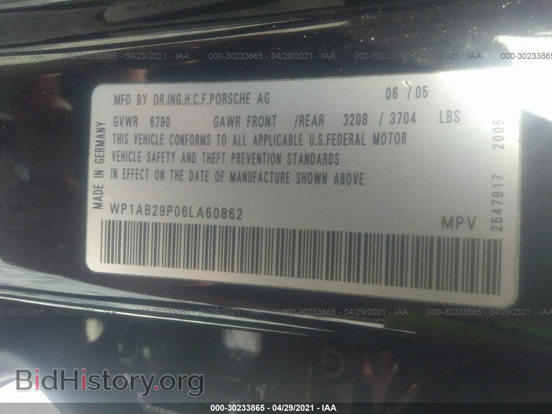 2006 PORSCHE CAYENNE - VIN: WP1AB29P06LA60862 - Фото 9