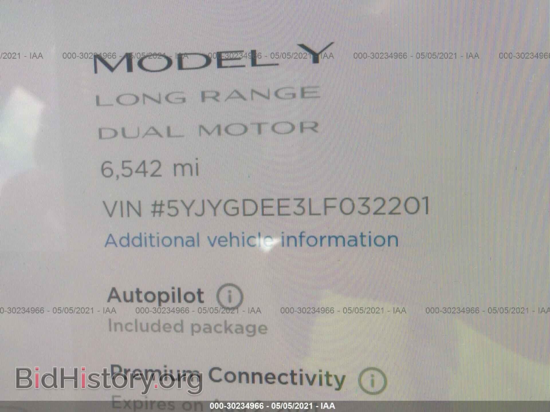 2020 TESLA MODEL Y - VIN: 5YJYGDEE3LF032201 - Photo 7
