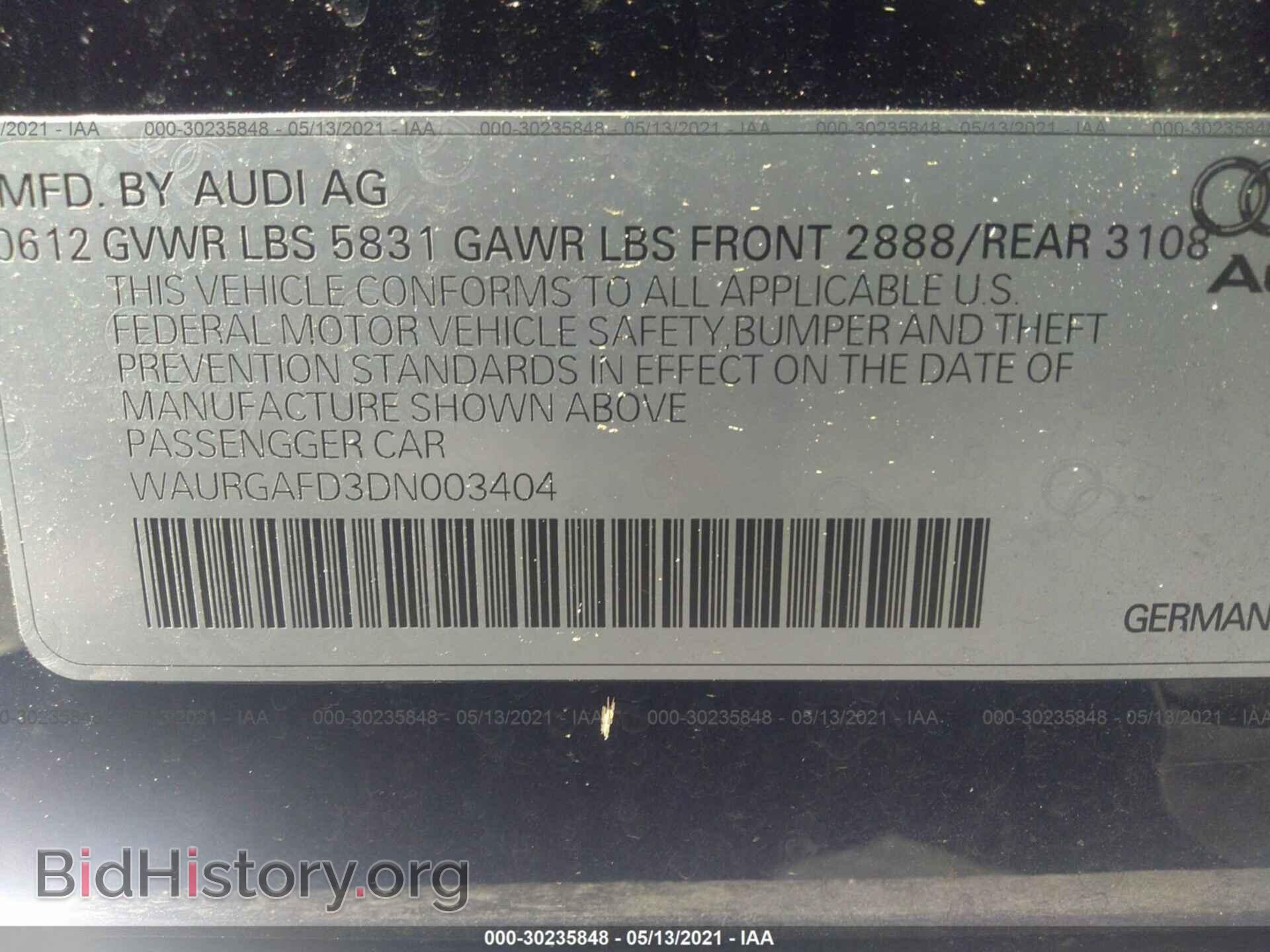 2013 AUDI A8 L - VIN: WAURGAFD3DN003404 - Photo 9
