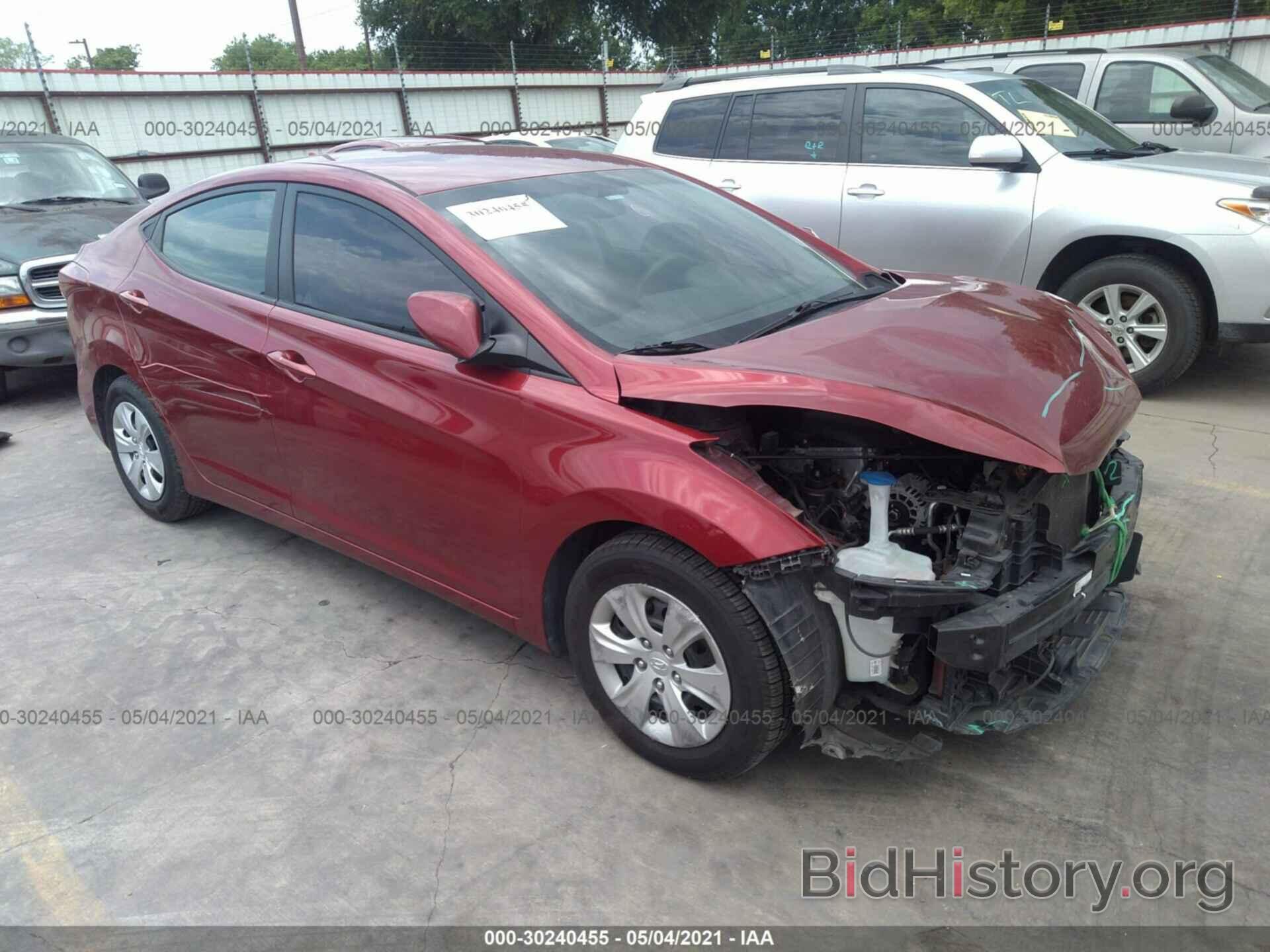 Photo 5NPDH4AE8GH711955 - HYUNDAI ELANTRA 2016