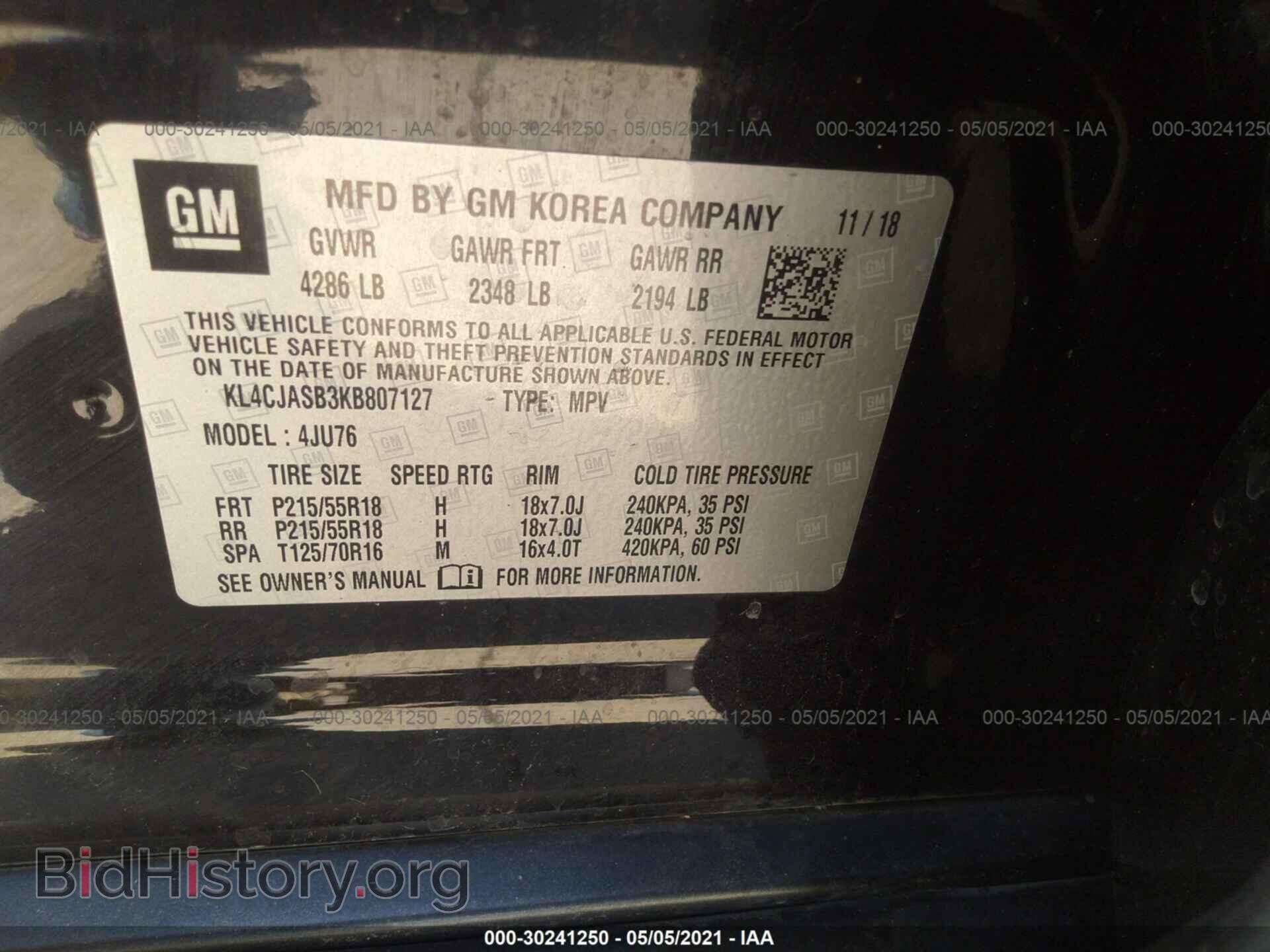 2019 BUICK ENCORE - VIN: KL4CJASB3KB807127 - Photo 9