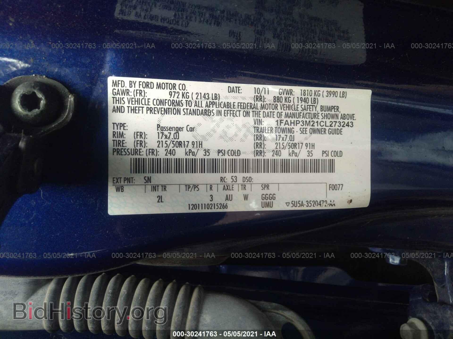 2012 FORD FOCUS - VIN: 1FAHP3M21CL273243 - Photo 9