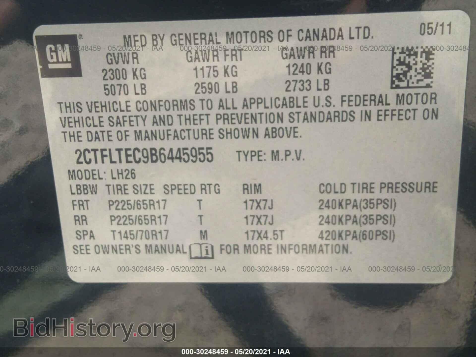 2011 GMC TERRAIN - VIN: 2CTFLTEC9B6445955 - Photo 9