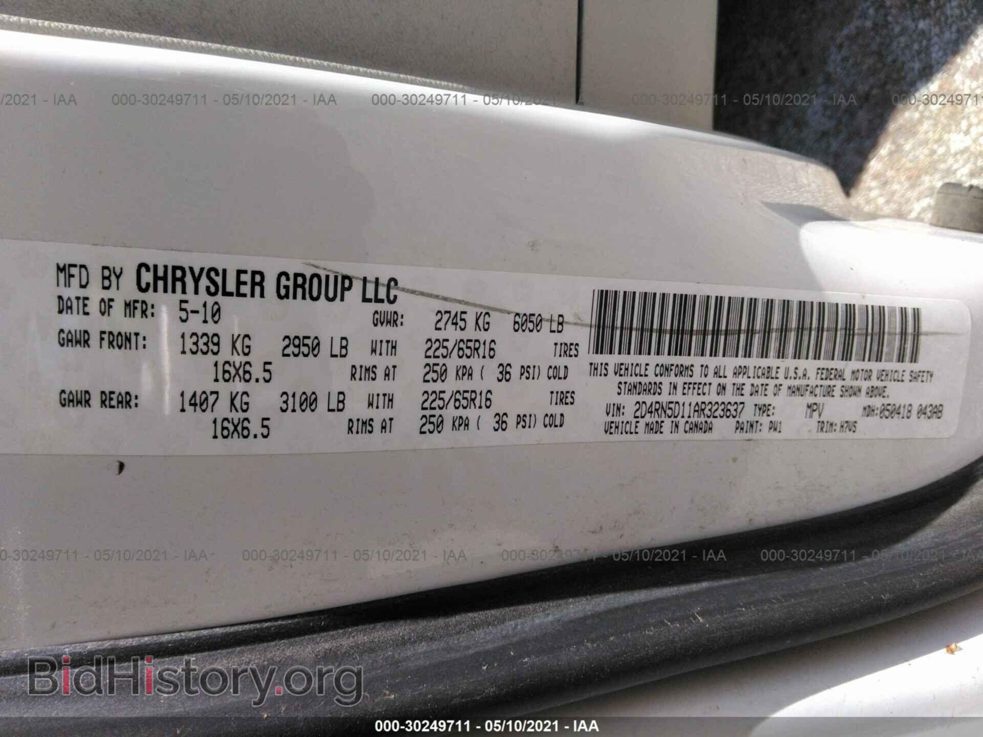 2010 DODGE GRAND CARAVAN - VIN: 2D4RN5D11AR323637 - Фото 9