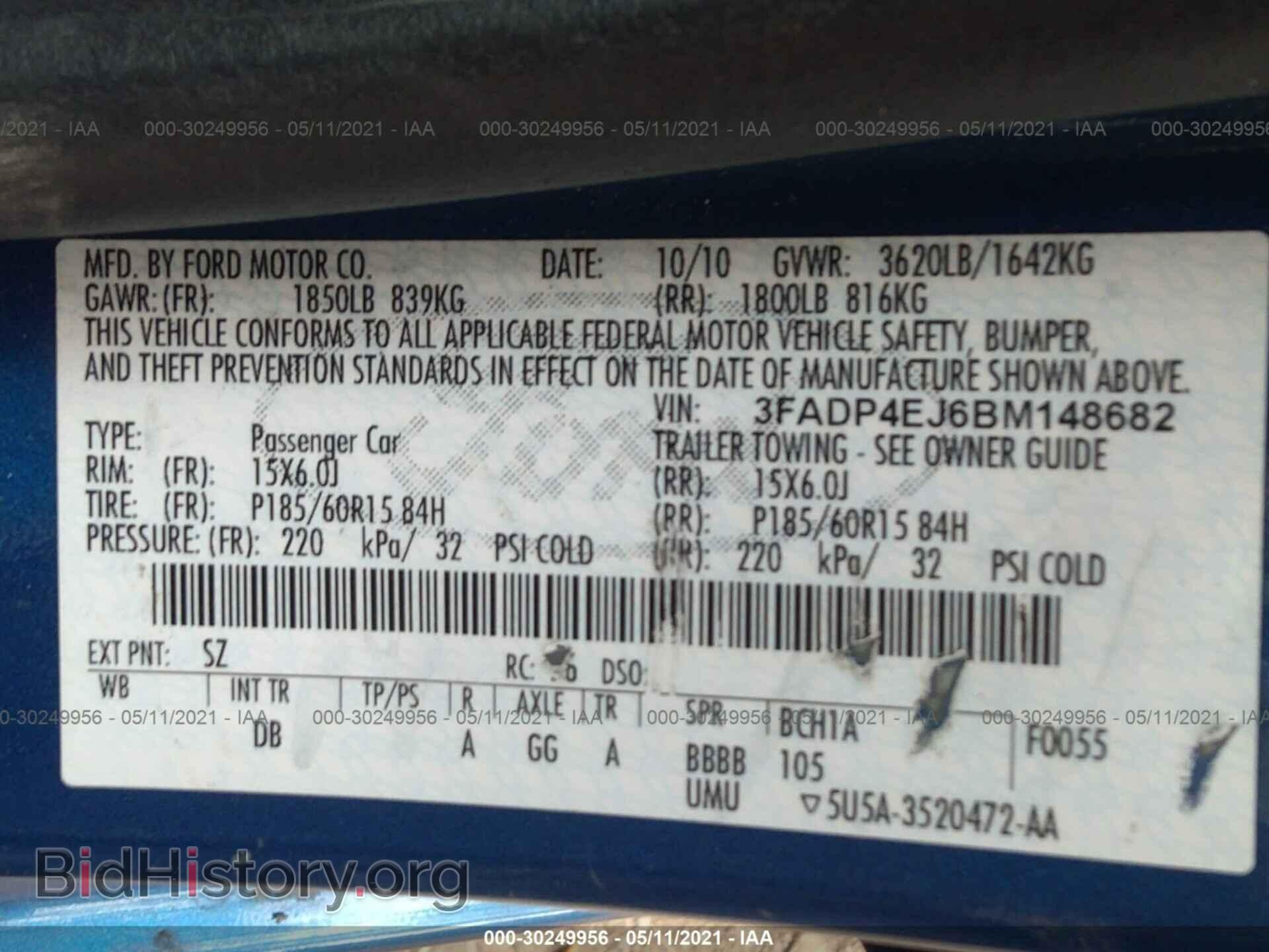 2011 FORD FIESTA - VIN: 3FADP4EJ6BM148682 - Фото 9