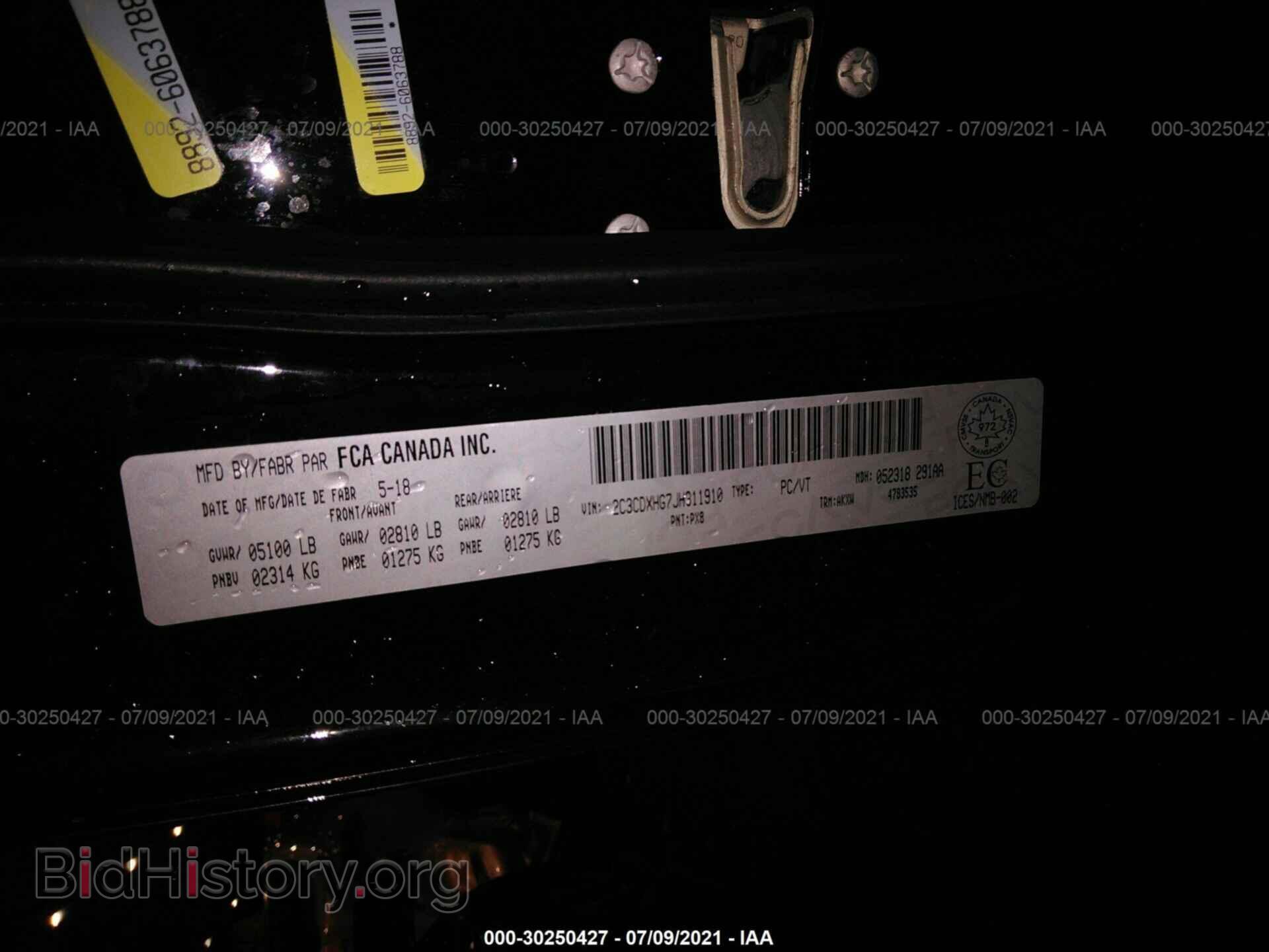 2018 DODGE CHARGER - VIN: 2C3CDXH0000311910 - Фото 9