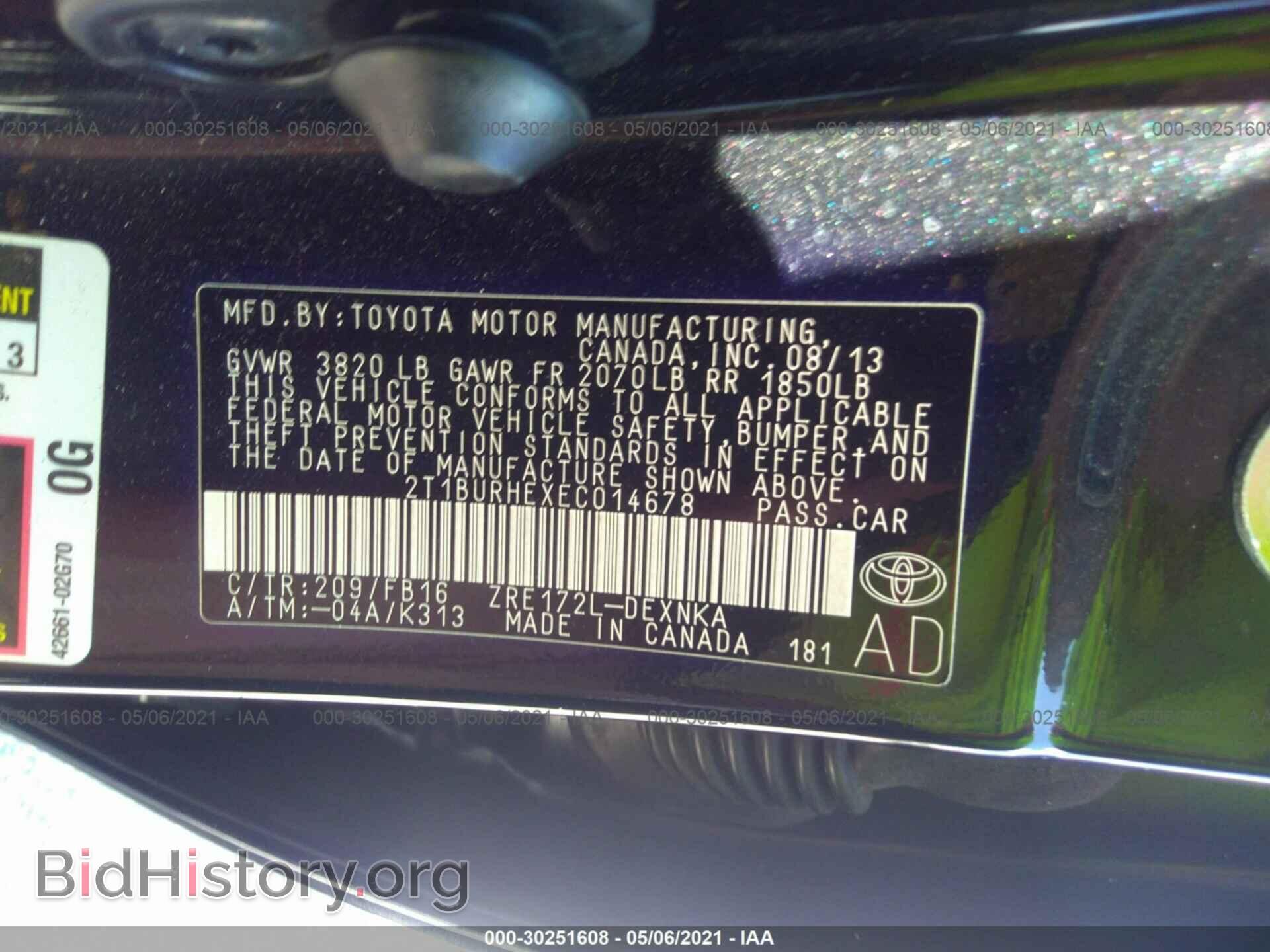 2014 TOYOTA COROLLA - VIN: 2T1BURHEXEC014678 - Photo 9