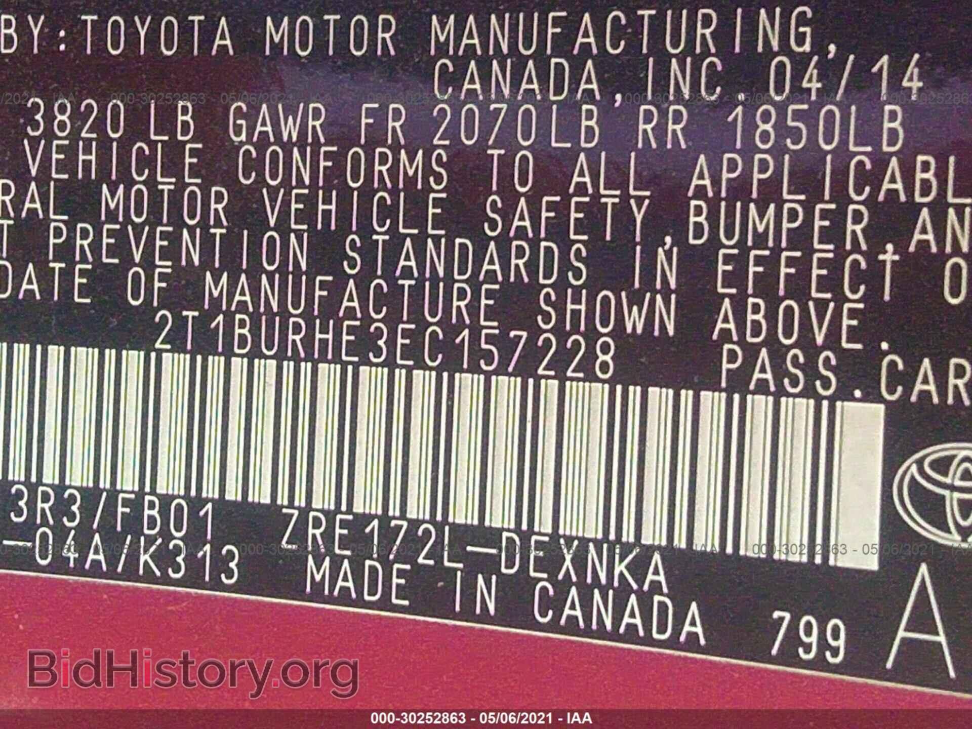 2014 TOYOTA COROLLA - VIN: 2T1BURHE3EC157228 - Photo 9